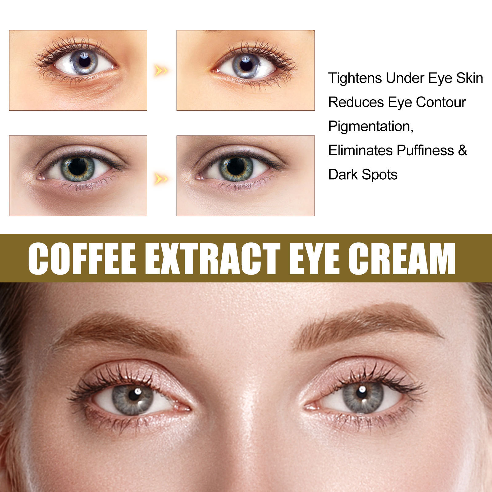 (1 PC) Caffeine Eye Firming Cream Lift Tightening Skin Dark Cycles Removal Eye Bags Fade Fine Lines Against Puffiness Skin Care Nourishing Eye Rejuvenating Serum
