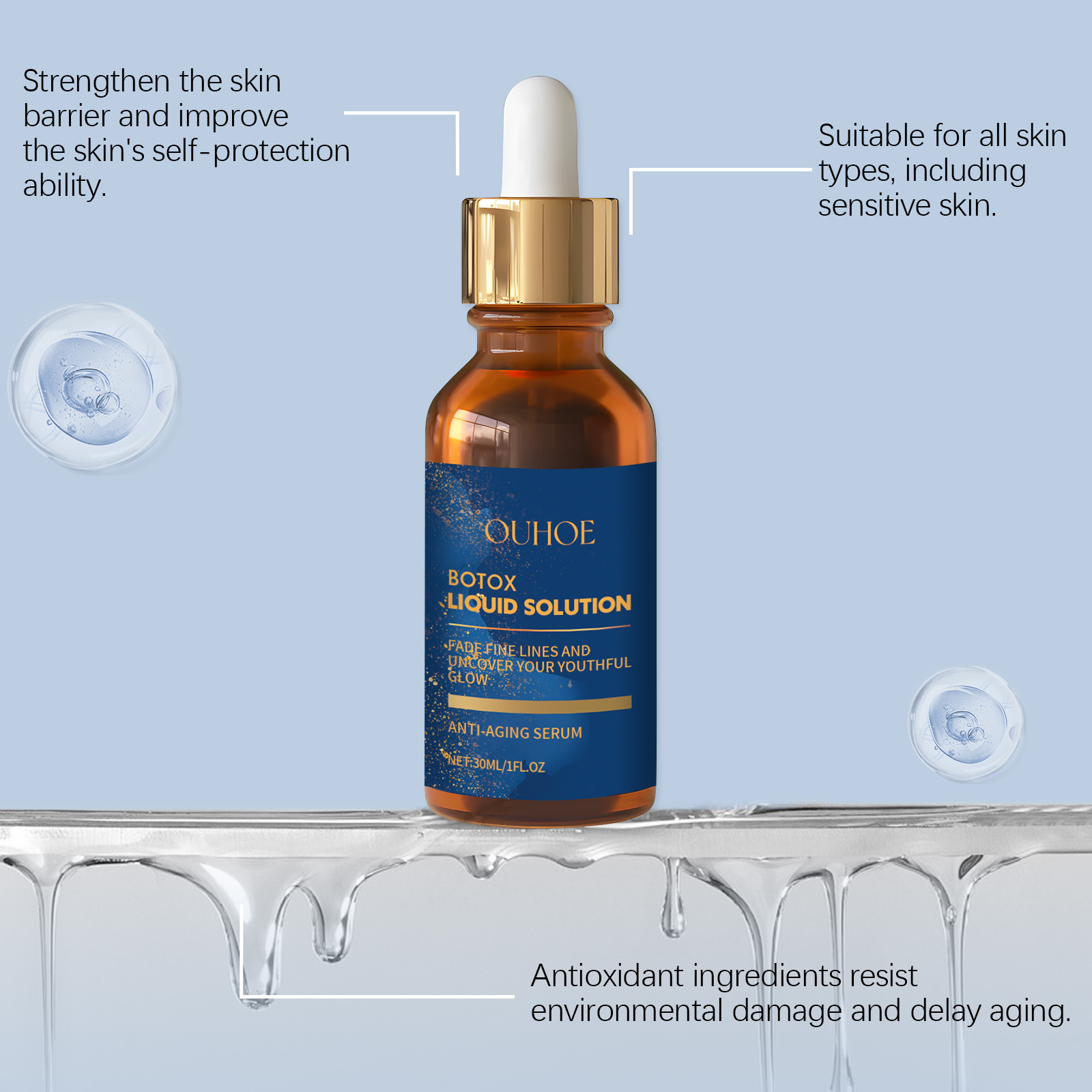 OUHOE Skin Care Essence Hydrating Moisturizing Vitamin E Collagen Essence Facial Anti Wrinkle Anti Aging Serum Reduces Fine Lines Skin Care Essence 30ml