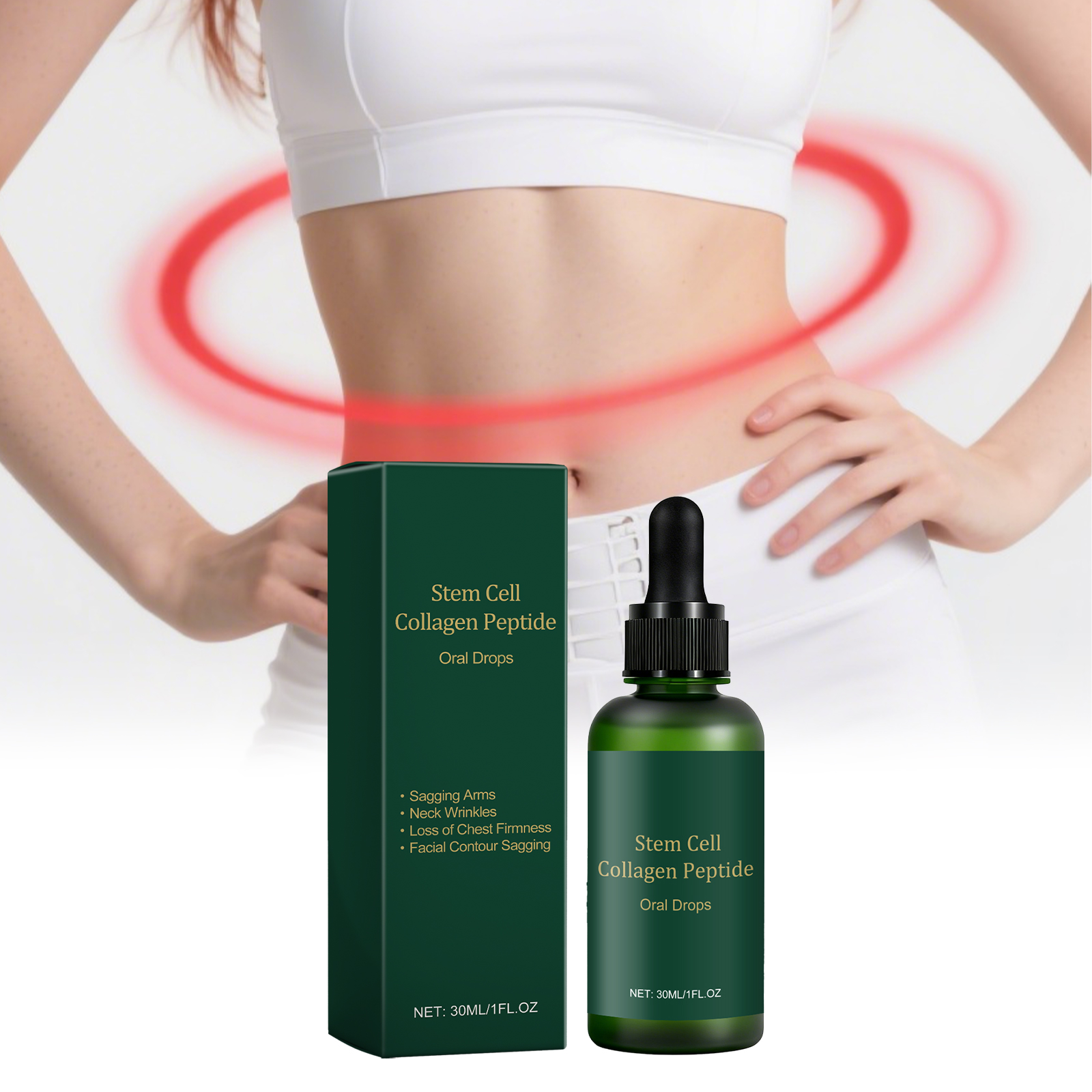 Collagen Peptide Oral Drops | Daily Gentle Wellness for Lightweight Body & Vitality Boost | Liquid Nutritional Supplement for Skin Elasticity & Energy | 30m