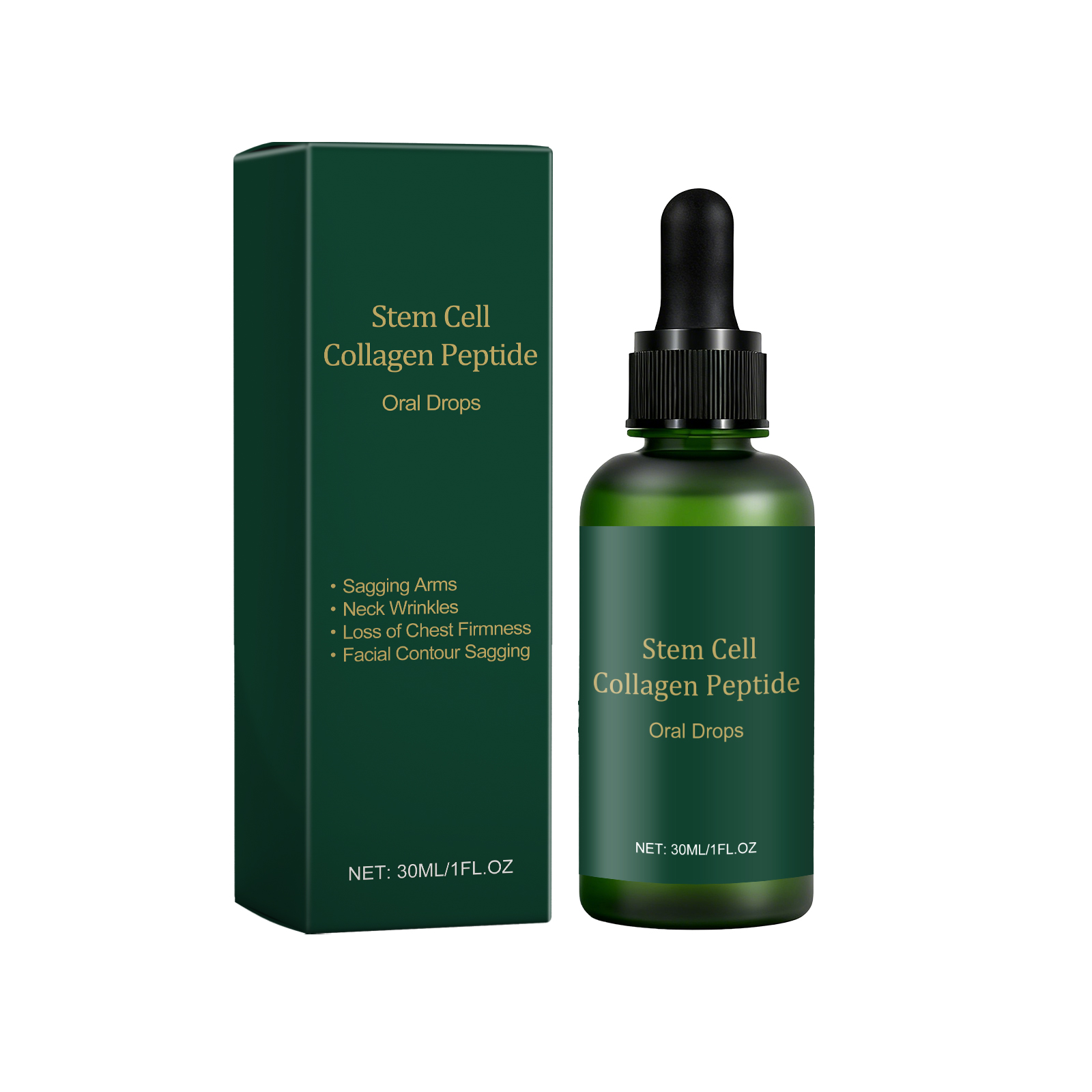 Collagen Peptide Oral Drops | Daily Gentle Wellness for Lightweight Body & Vitality Boost | Liquid Nutritional Supplement for Skin Elasticity & Energy | 30m