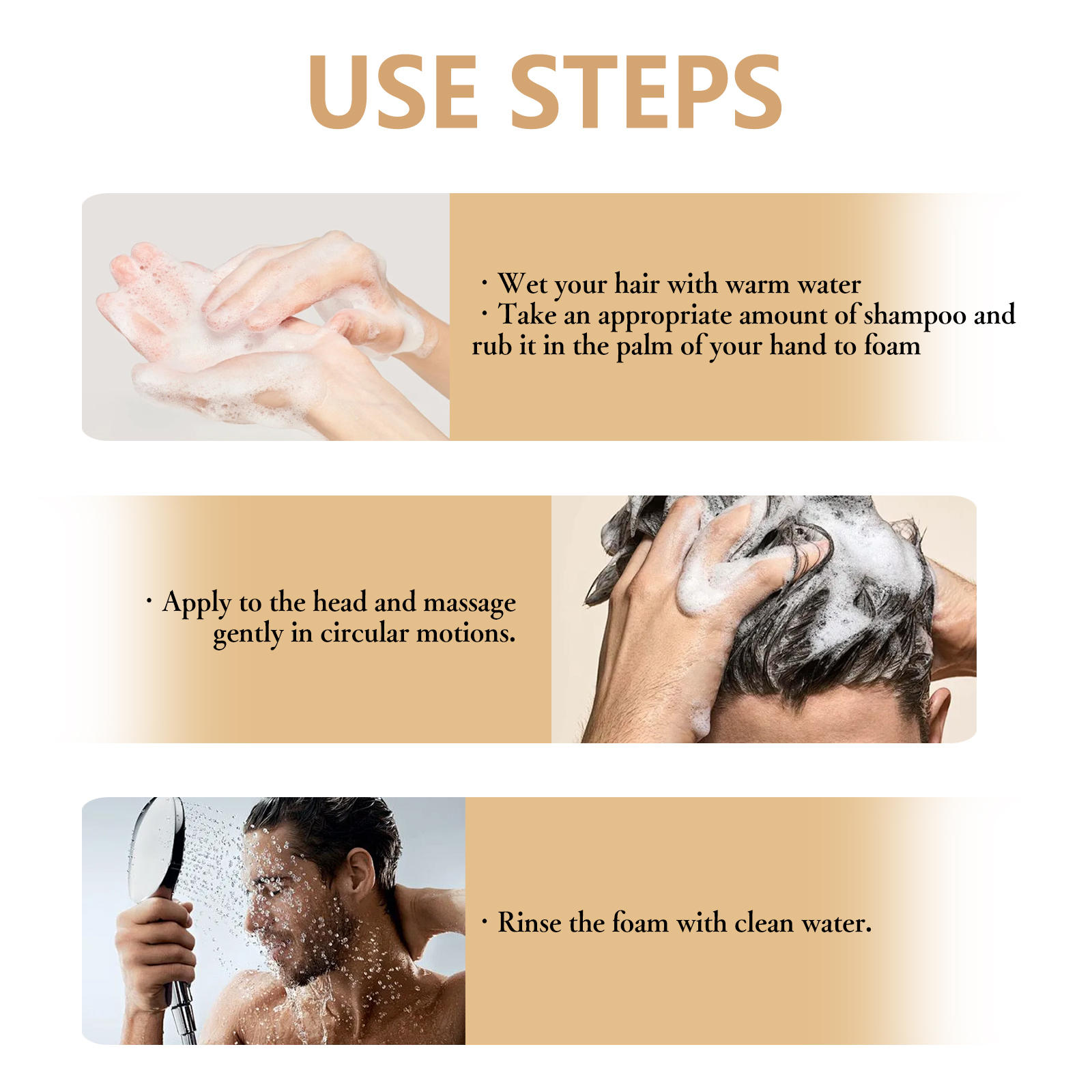 Hair Growth Shampoo for Men Root Activator Strengthening Moisturizing Gently Cleanse Repair Improve Volume Thinning Hair Shampoo ﻿