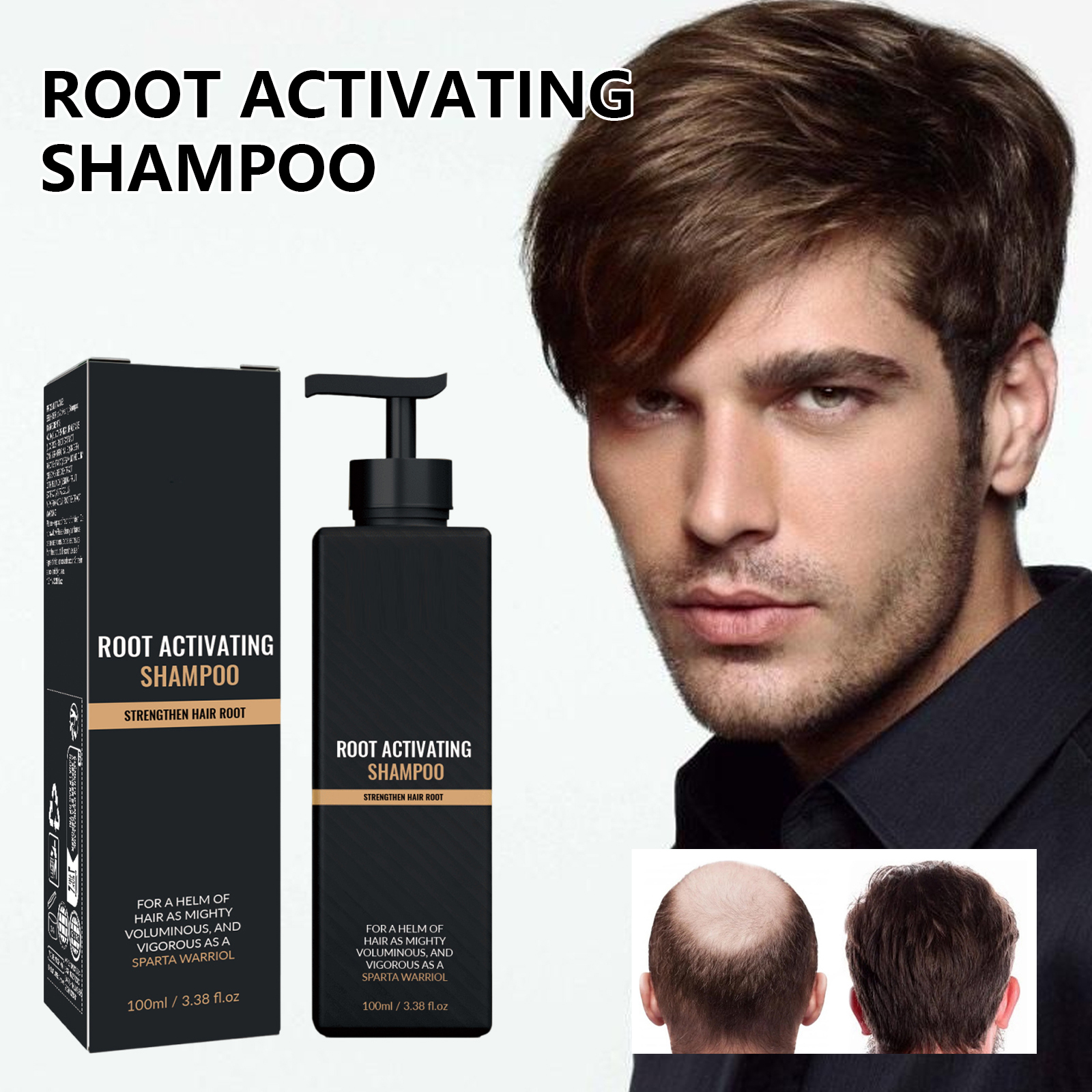 Hair Growth Shampoo for Men Root Activator Strengthening Moisturizing Gently Cleanse Repair Improve Volume Thinning Hair Shampoo ﻿