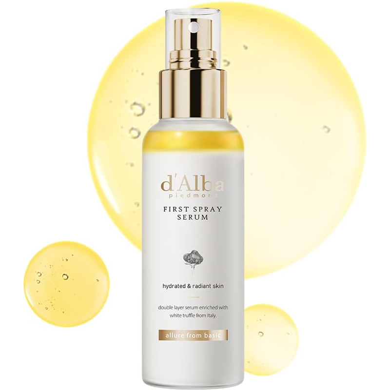 dalba Italian White Truffle First Spray Serum 100ml Vegan Skincare Hydrating Facial Mist Dry and Sensitive Skin Glow Mist Surfactant Free Multifunctional Spray