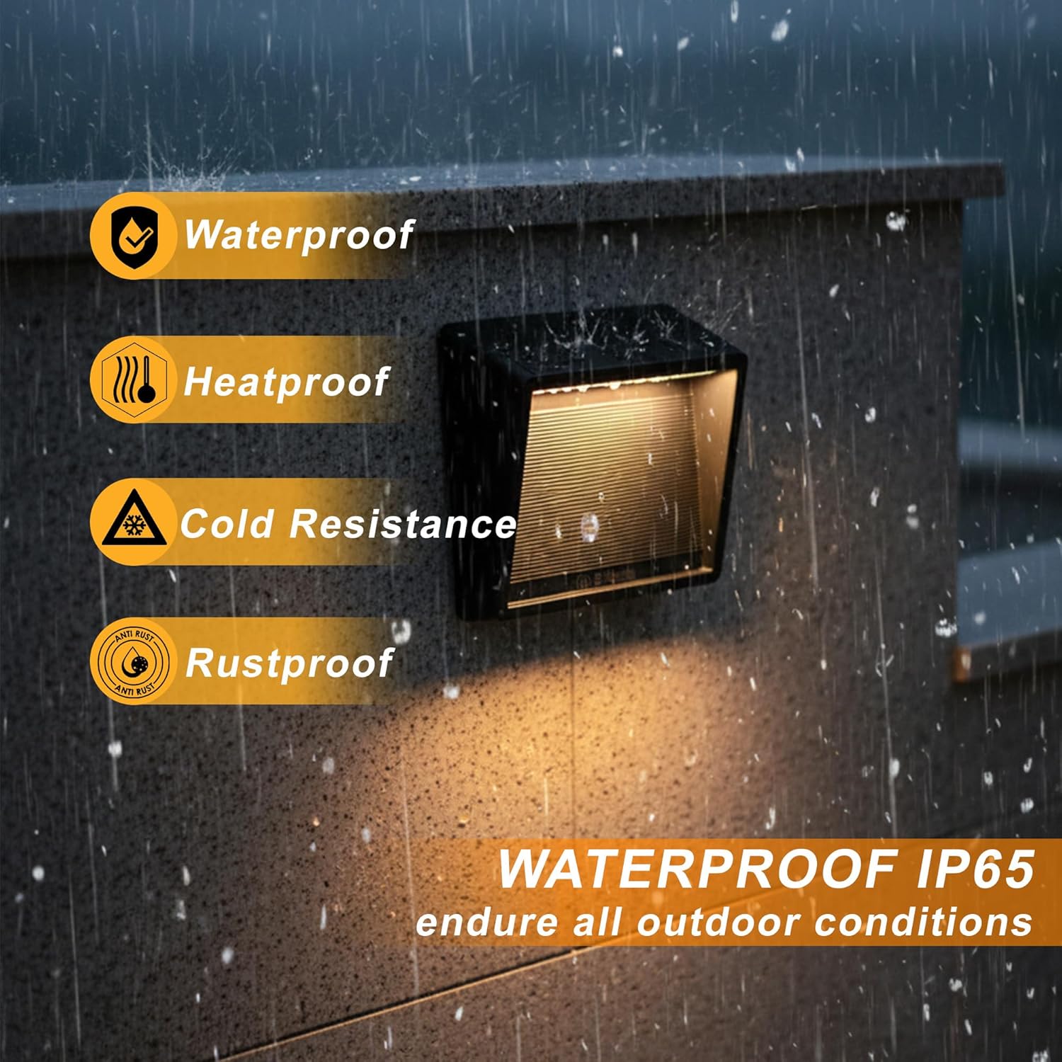 (2 pcs) Solar Fence Lights Outdoor, Bright Step Lights IP65 Waterproof 3000K Warm-White Equipped with 19 LED for Patio Garden Backyard Garage Driveway Pathway Outside W