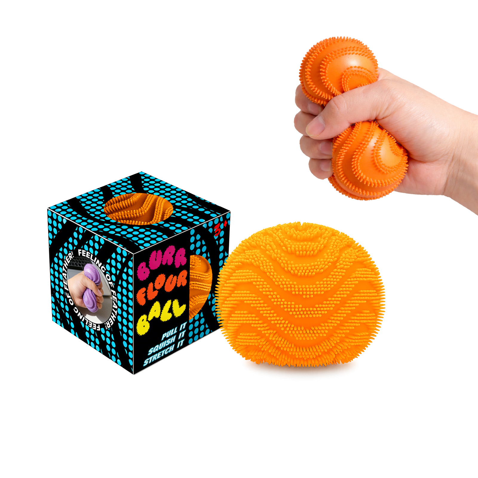 (Blue) Schylling Snow Ball Crunch 2026 New Style Squishy Fidget Toy White Needoh Stress Relief Fun Stress Ball for Kids And Adults