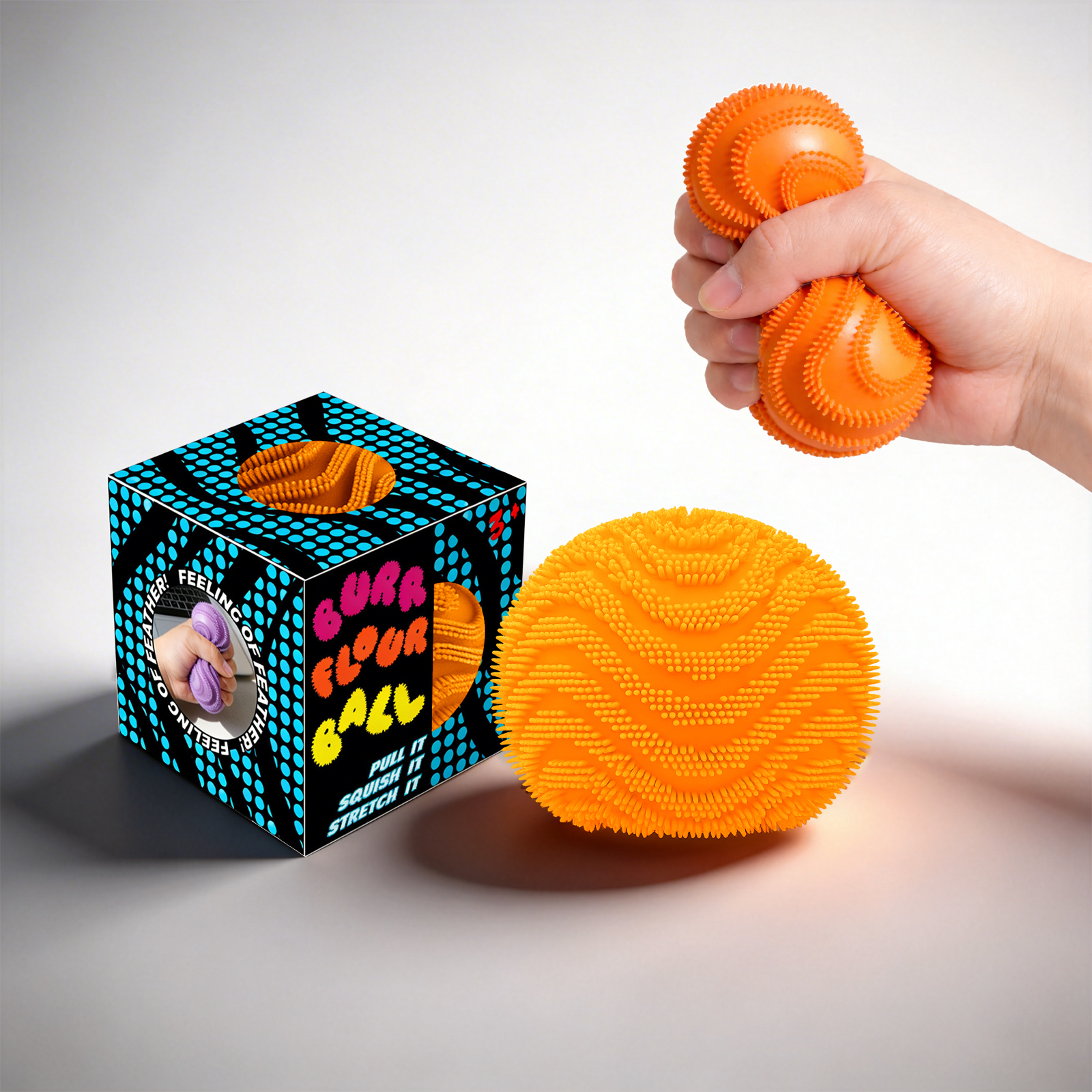 (Blue) Schylling Snow Ball Crunch 2026 New Style Squishy Fidget Toy White Needoh Stress Relief Fun Stress Ball for Kids And Adults