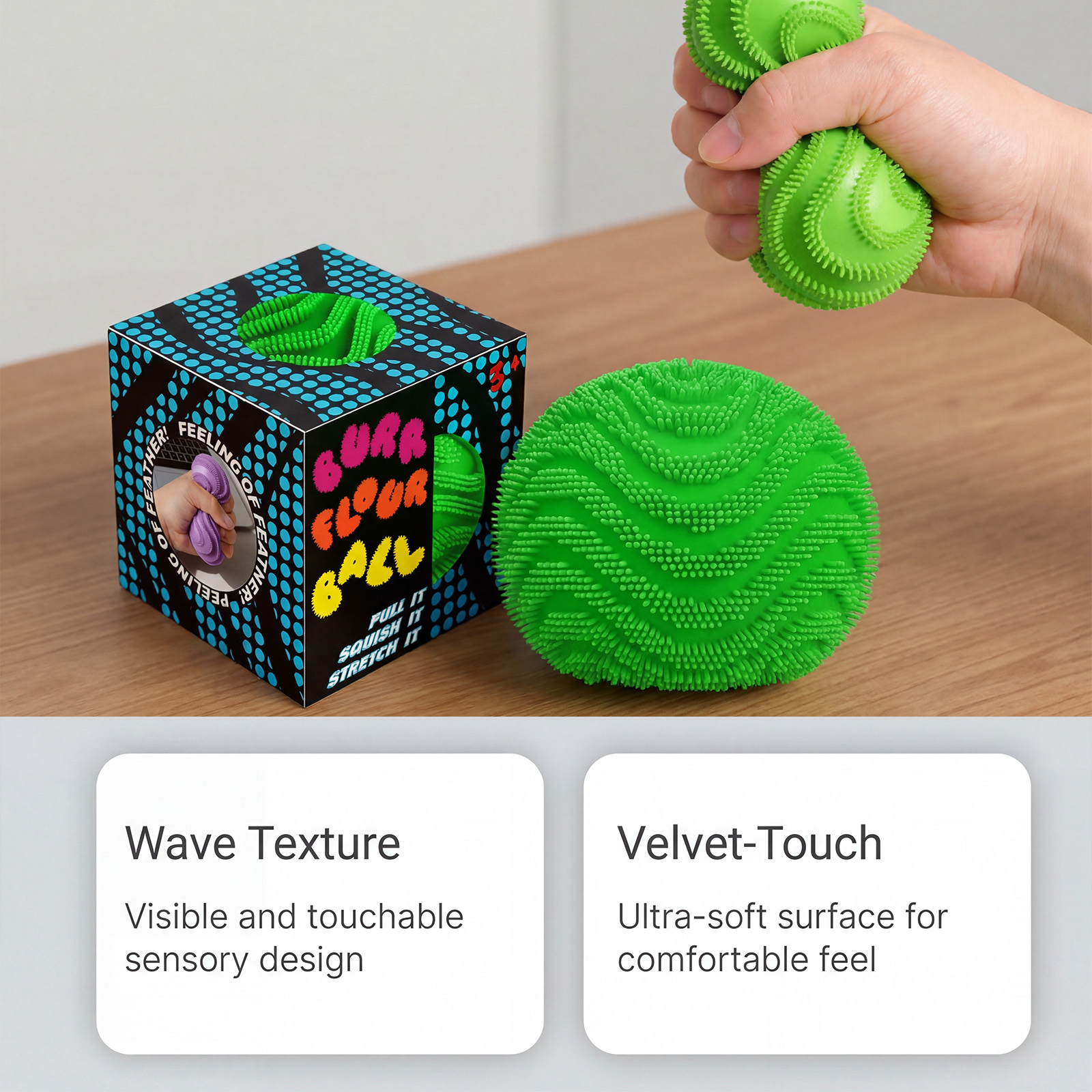 (Blue) Schylling Snow Ball Crunch 2026 New Style Squishy Fidget Toy White Needoh Stress Relief Fun Stress Ball for Kids And Adults