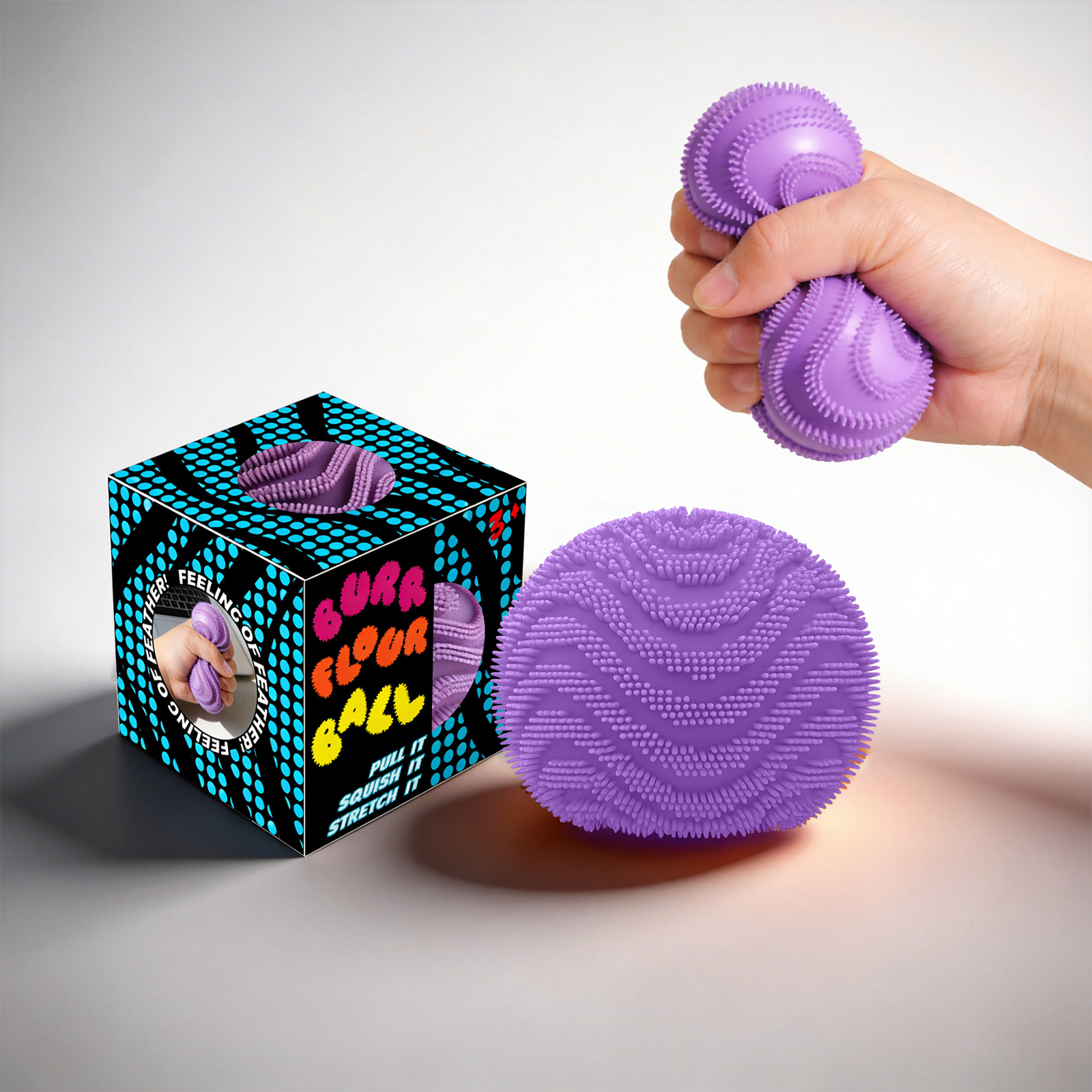 (Blue) Schylling Snow Ball Crunch 2026 New Style Squishy Fidget Toy White Needoh Stress Relief Fun Stress Ball for Kids And Adults
