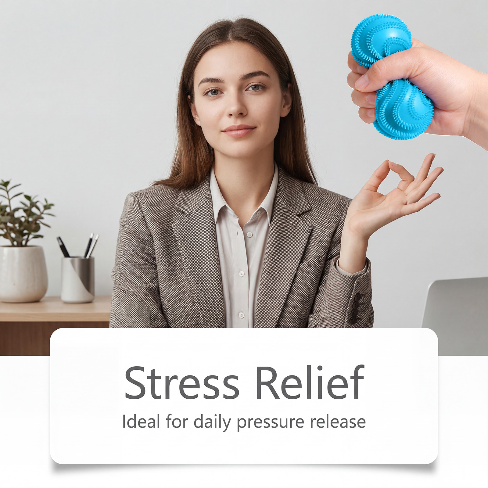 (Blue) Schylling Snow Ball Crunch 2026 New Style Squishy Fidget Toy White Needoh Stress Relief Fun Stress Ball for Kids And Adults