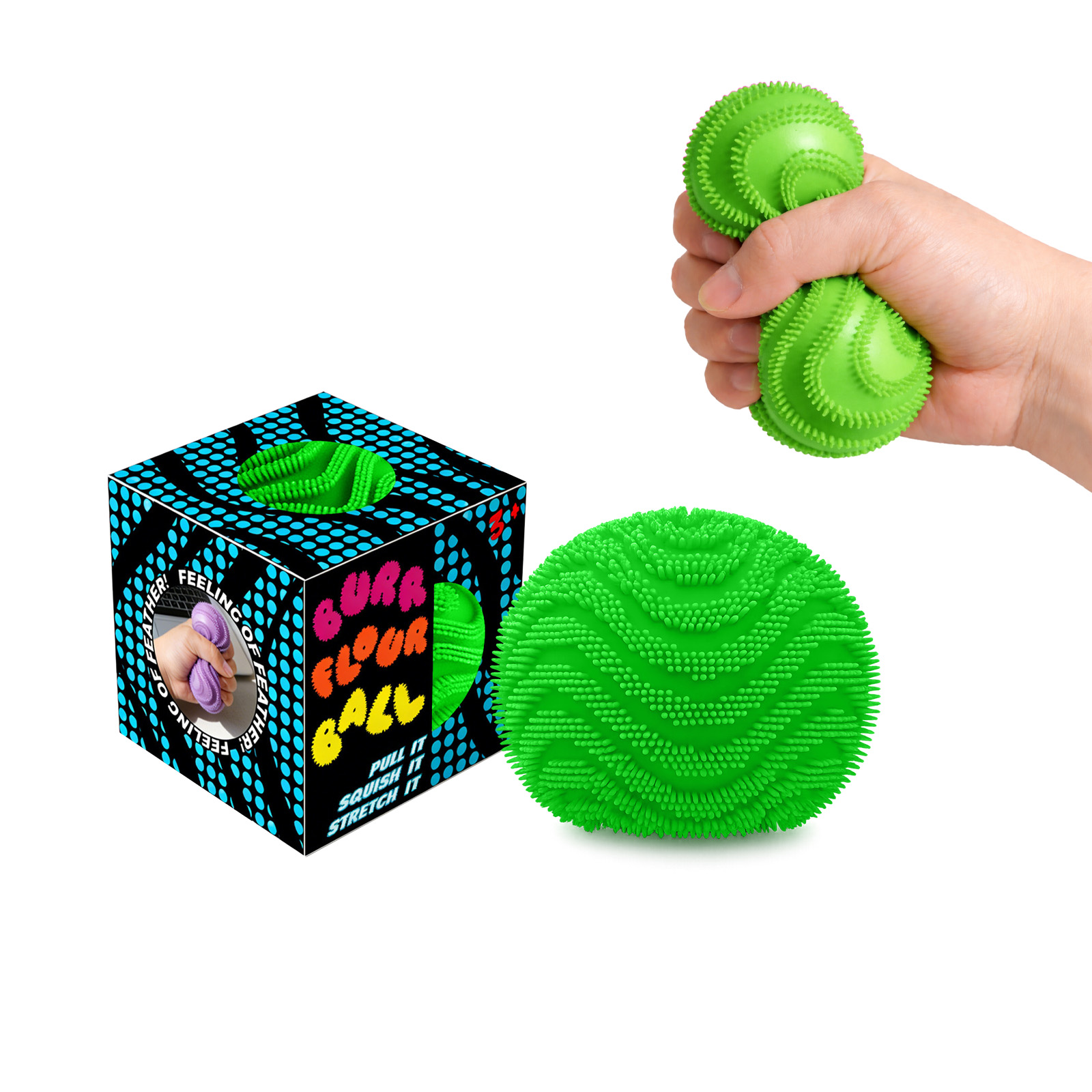 (Blue) Schylling Snow Ball Crunch 2026 New Style Squishy Fidget Toy White Needoh Stress Relief Fun Stress Ball for Kids And Adults