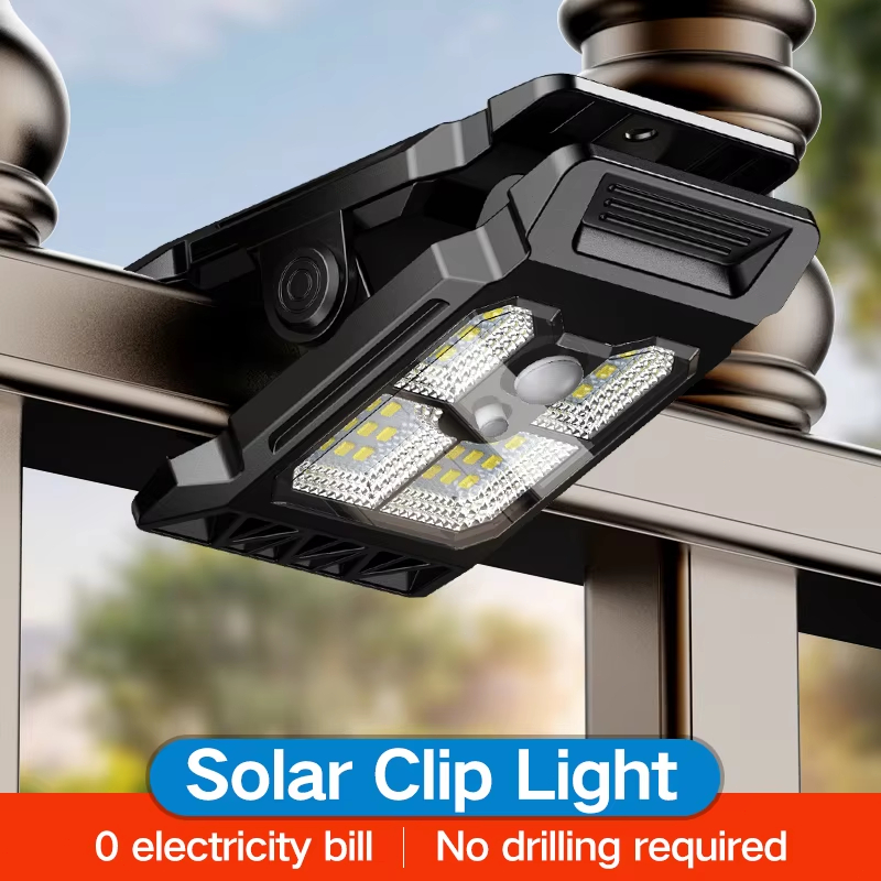 (Y225-A) Mini Solar Clip Light PIR Motion Sensor Soft Warm Glow Easy Mounting for Porch Patio Corridor Garden Fence Outdoor