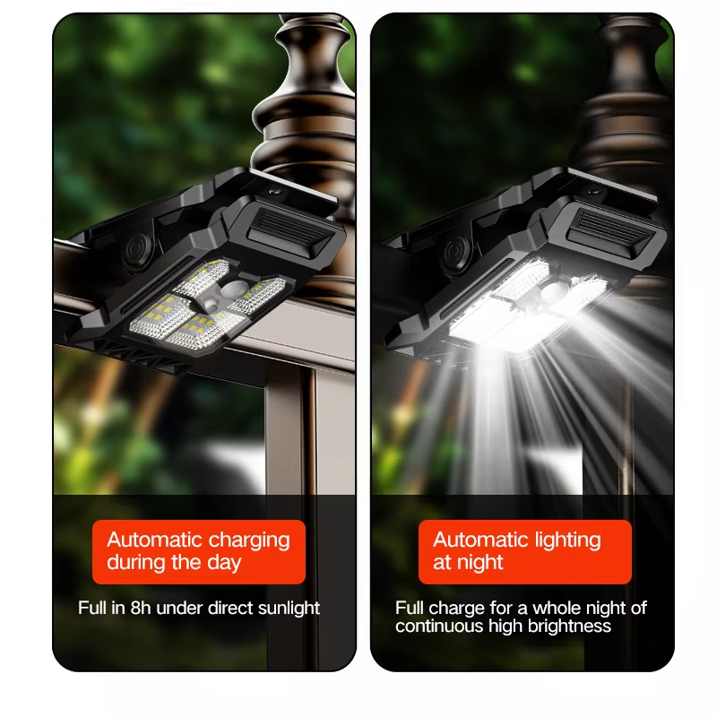 (Y225-A) Mini Solar Clip Light PIR Motion Sensor Soft Warm Glow Easy Mounting for Porch Patio Corridor Garden Fence Outdoor