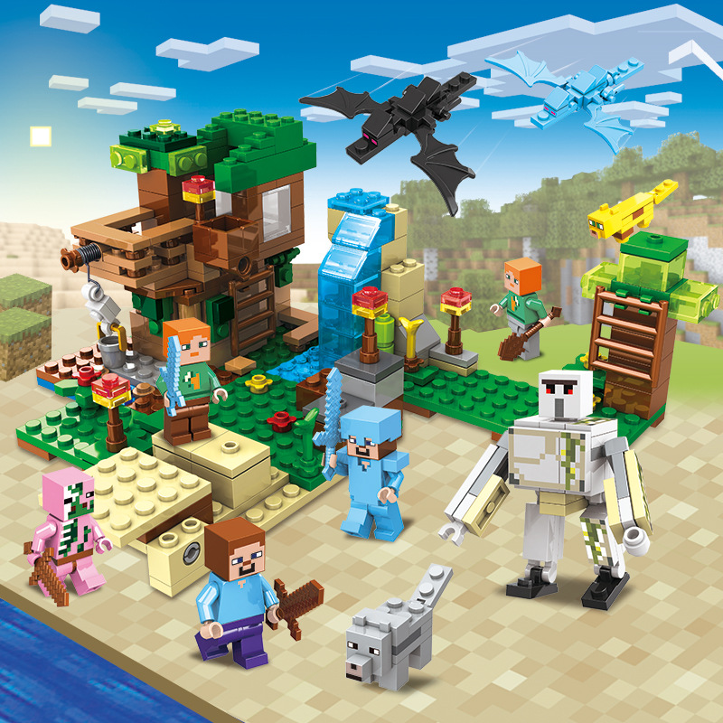 (Farm amusement park) DIY My World Series Mini figure Building Block Christmas Halloween Gift Without Box