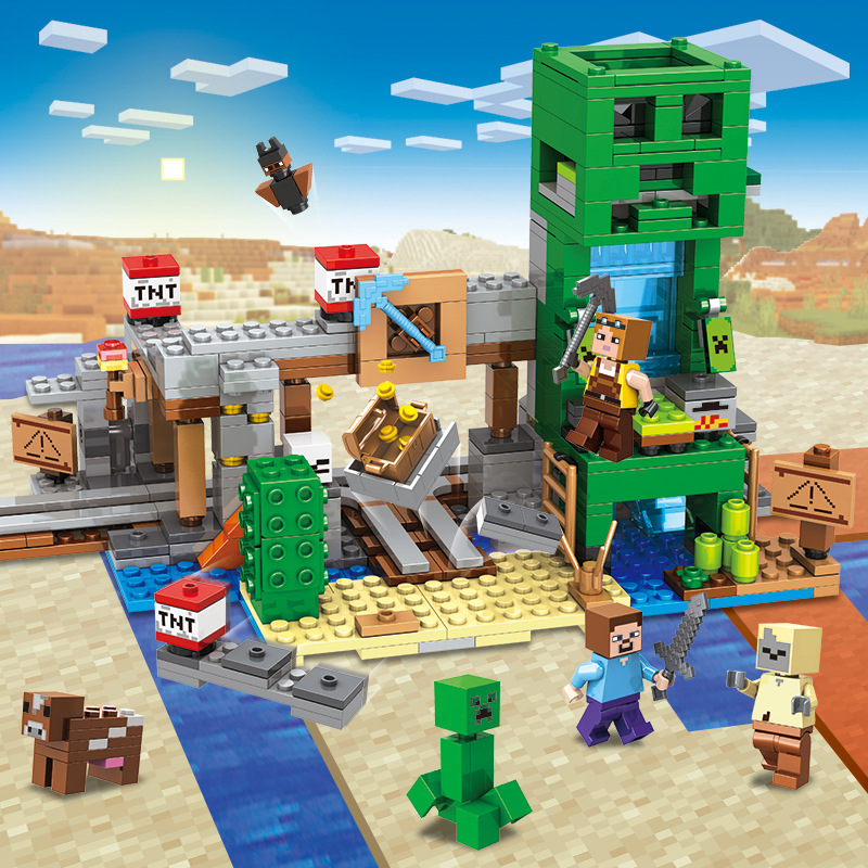 (Farm amusement park) DIY My World Series Mini figure Building Block Christmas Halloween Gift Without Box
