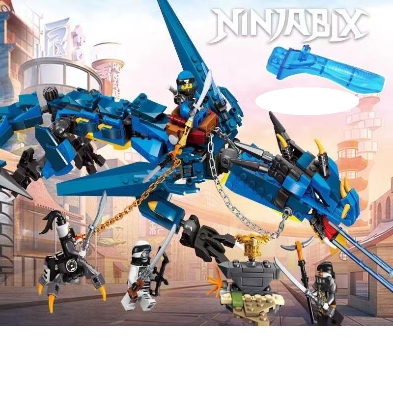 (Light green dragon) Ninja Model Set Building Blocks Phantom Ninja Temple Dragon Kids Toy Bricks Birthday Gift