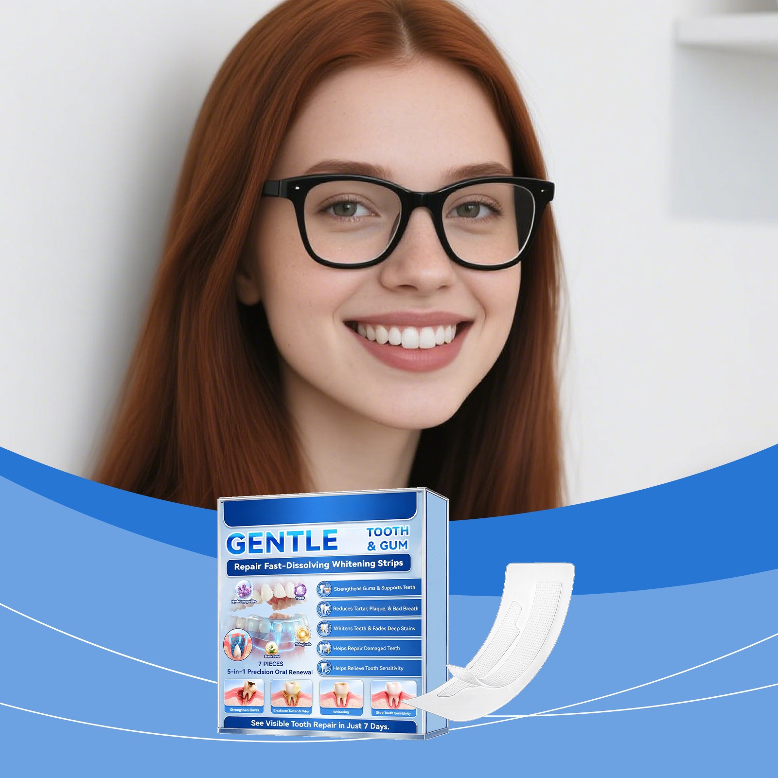 Teeth Stain Remover Strips For Gentle Cleaning Whitening And Fresh Breath Care