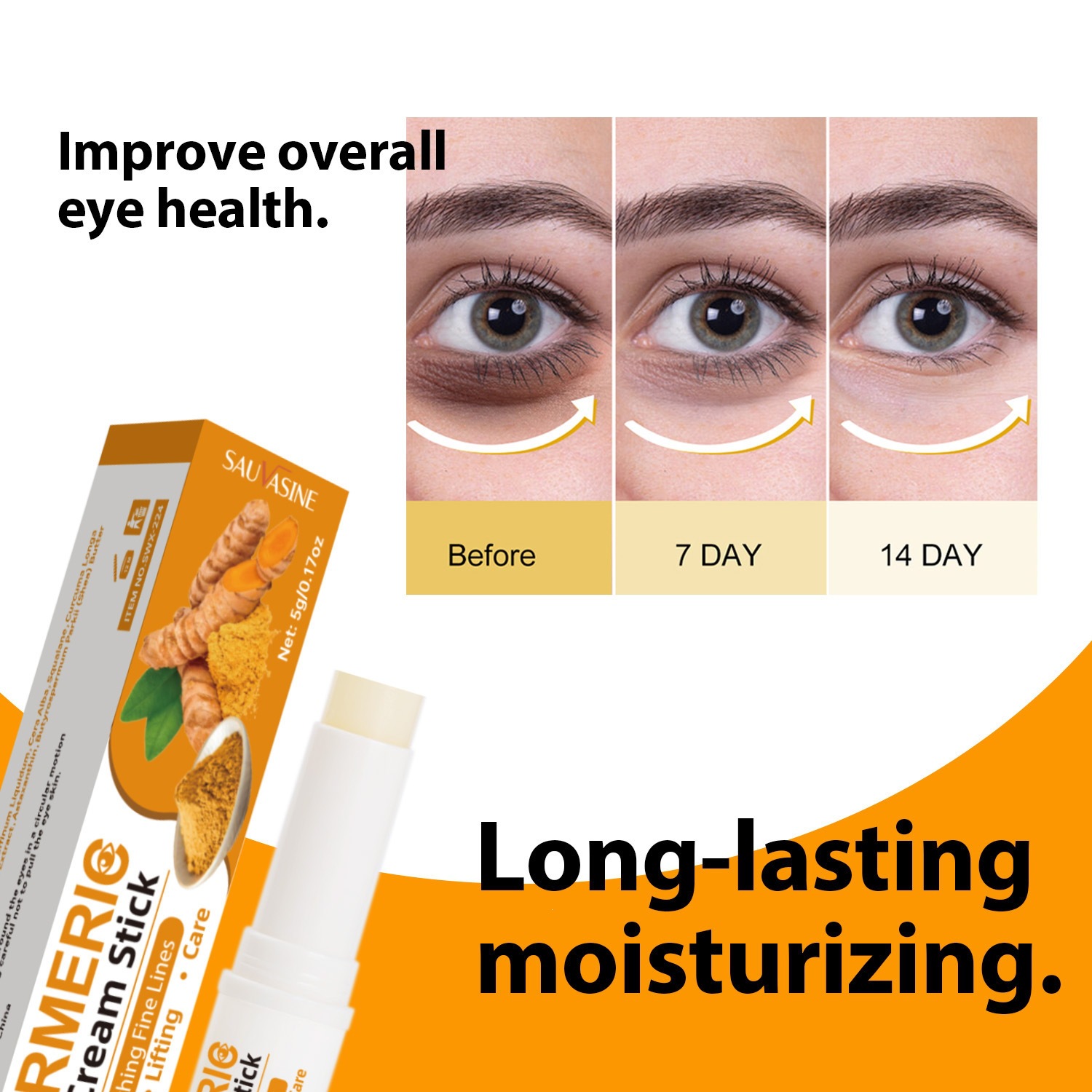 Turmeric Eye Stick Moisturising Nourishing Revitalising Eye Care for Daily Use Natural 5g