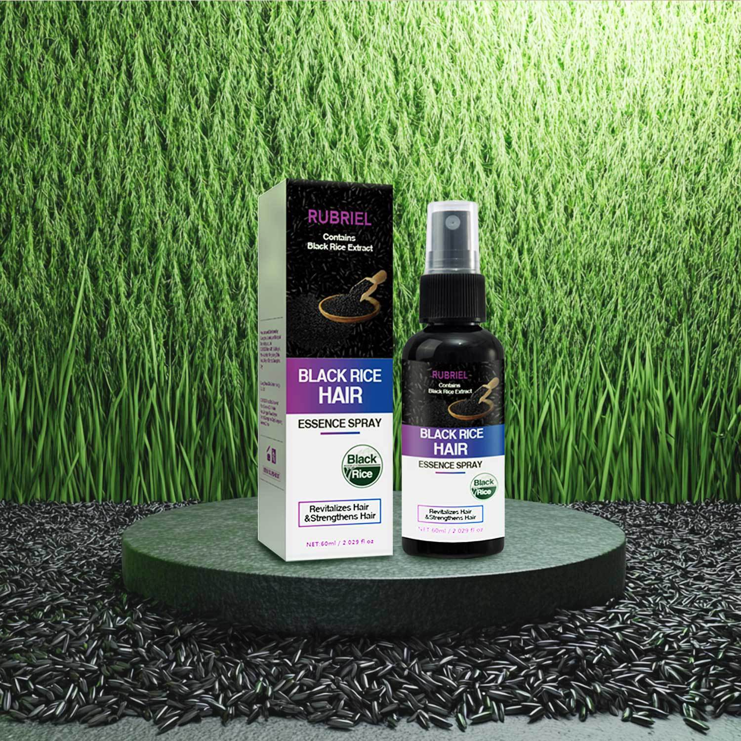 Black Rice Hair Essence Spray Nourishing Strengthening For Dry Damaged Hair Daily Scalp And Styling Care 60ml