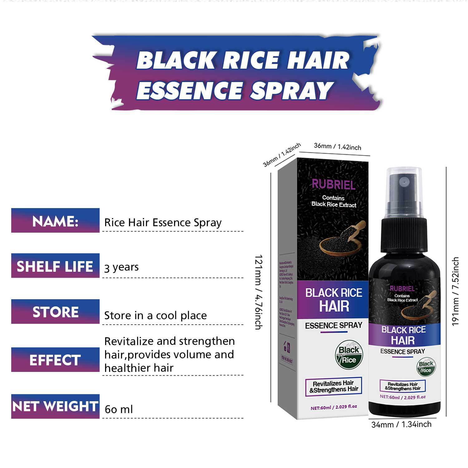 Black Rice Hair Essence Spray Nourishing Strengthening For Dry Damaged Hair Daily Scalp And Styling Care 60ml
