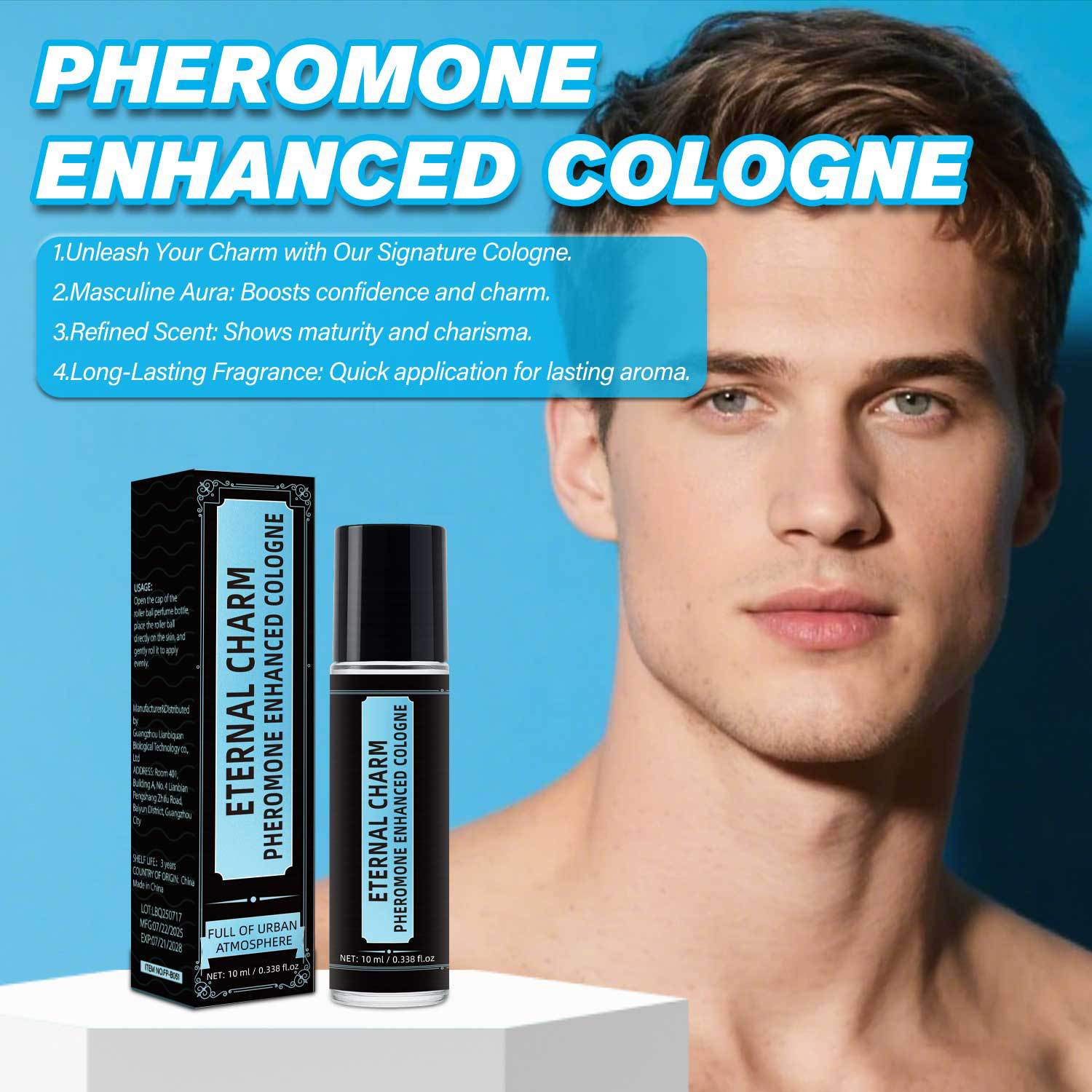 Pheromone Enhanced Eau De Cologne Long Lasting Attracting Fragrance For Men Daily Wear Confidence Booster 10ml