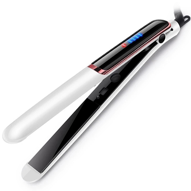 (White) Professional Hair Straightener Ceramic Ionic Fast Heat-Up Hair Flat Iron Negative Ion  Iron Lcd Display Hair Straightener