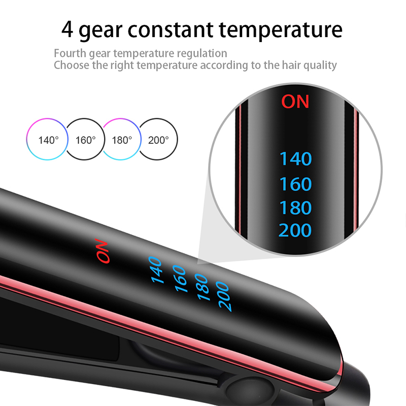 (White) Professional Hair Straightener Ceramic Ionic Fast Heat-Up Hair Flat Iron Negative Ion  Iron Lcd Display Hair Straightener