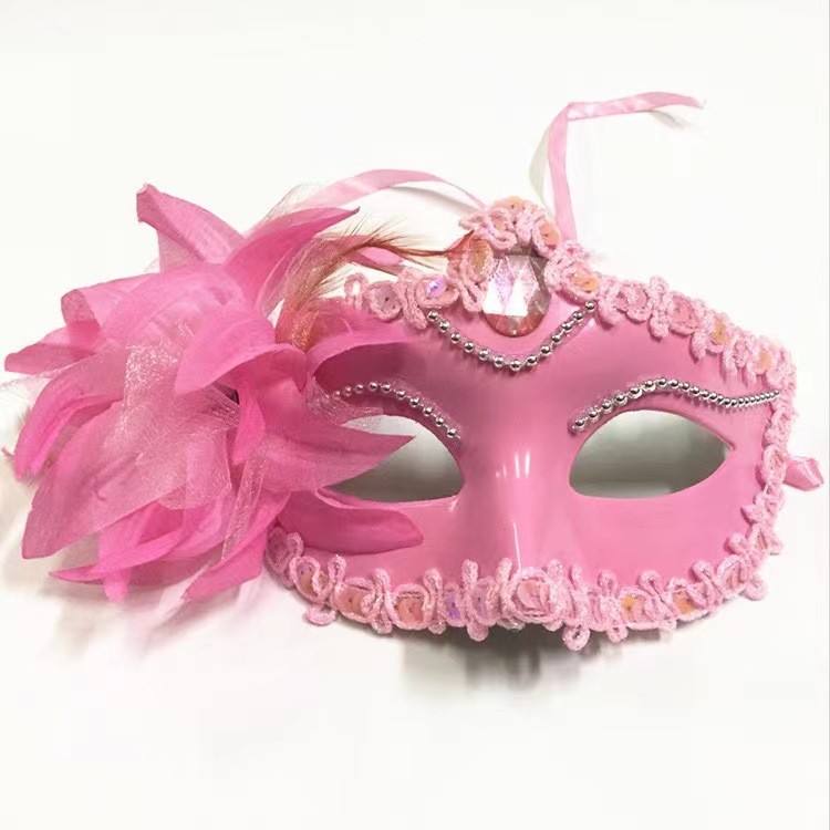(Blue) Halloween Mask Venetian Mask Costume Party Princess Women Party Performance Prop Half Face Mask