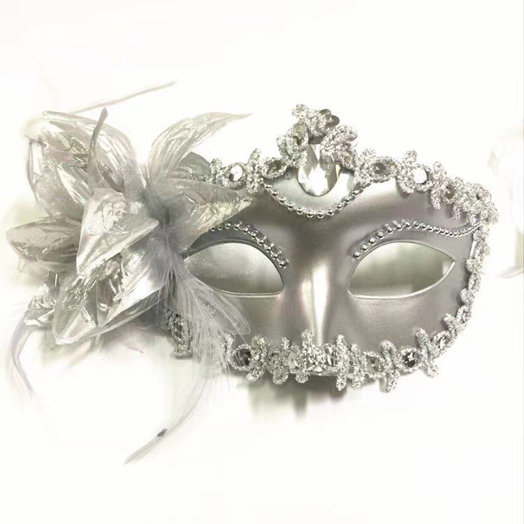 (Blue) Halloween Mask Venetian Mask Costume Party Princess Women Party Performance Prop Half Face Mask