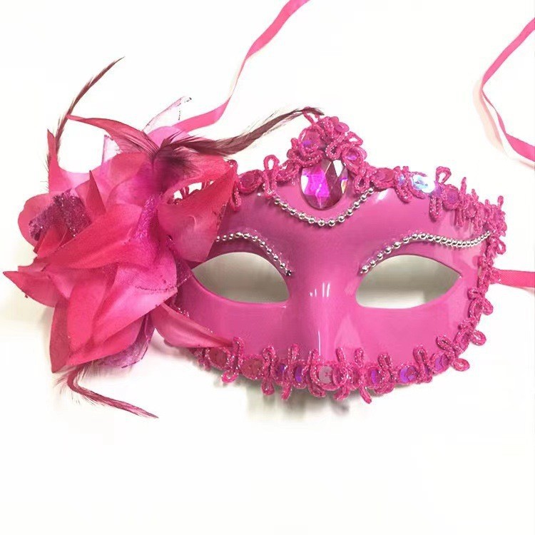 (Blue) Halloween Mask Venetian Mask Costume Party Princess Women Party Performance Prop Half Face Mask