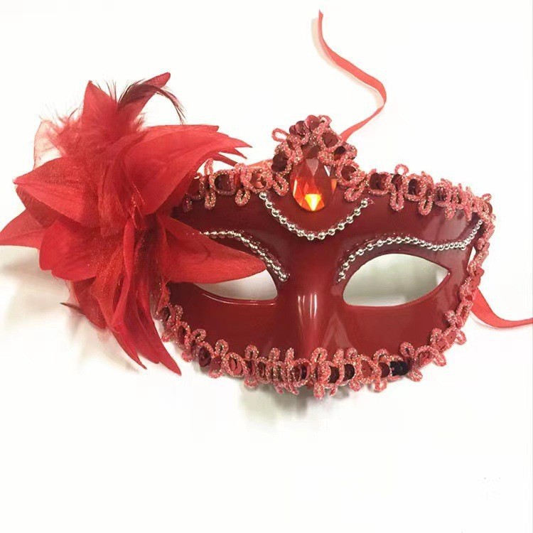 (Blue) Halloween Mask Venetian Mask Costume Party Princess Women Party Performance Prop Half Face Mask