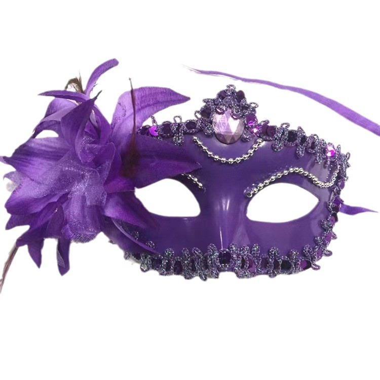 (Blue) Halloween Mask Venetian Mask Costume Party Princess Women Party Performance Prop Half Face Mask