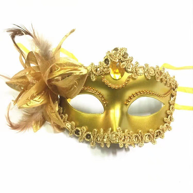 (Blue) Halloween Mask Venetian Mask Costume Party Princess Women Party Performance Prop Half Face Mask