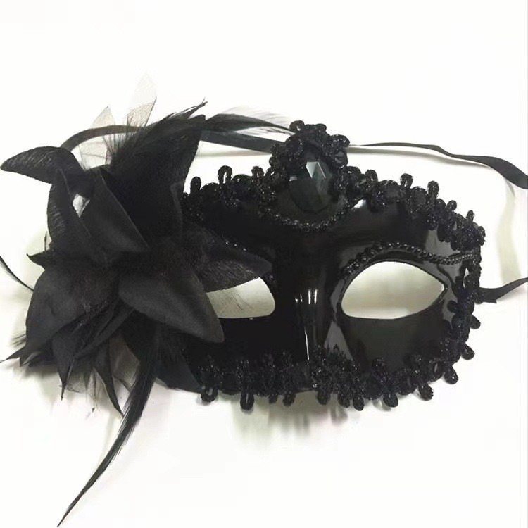 (Blue) Halloween Mask Venetian Mask Costume Party Princess Women Party Performance Prop Half Face Mask