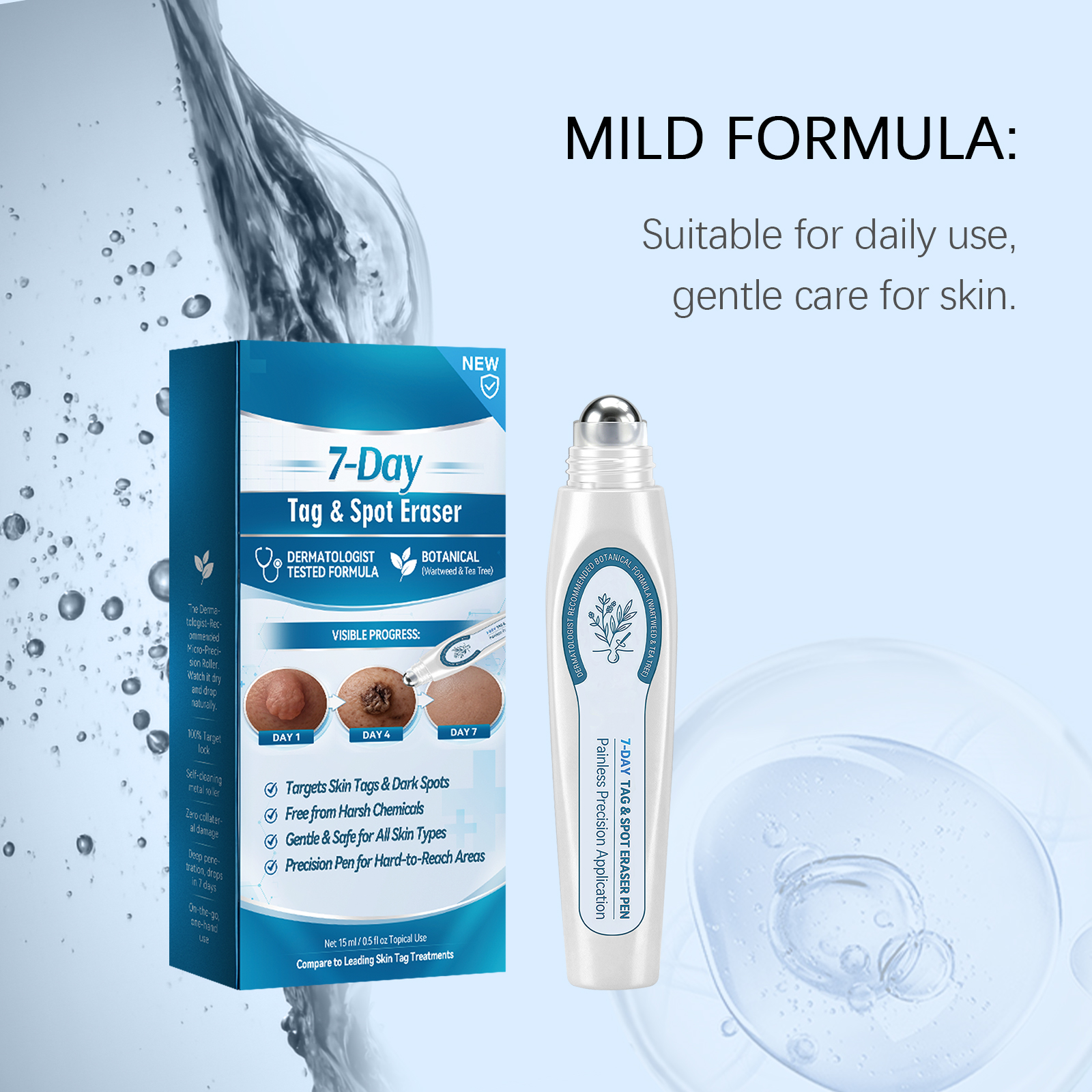 Skin Care Roller Pen Mild Clean Soft Smooth Convenient Body Partial Skin Care Tool Fine Gentle Silky Tender
