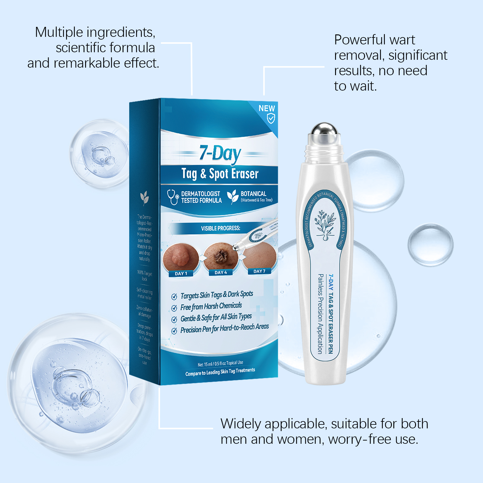 Skin Care Roller Pen Mild Clean Soft Smooth Convenient Body Partial Skin Care Tool Fine Gentle Silky Tender