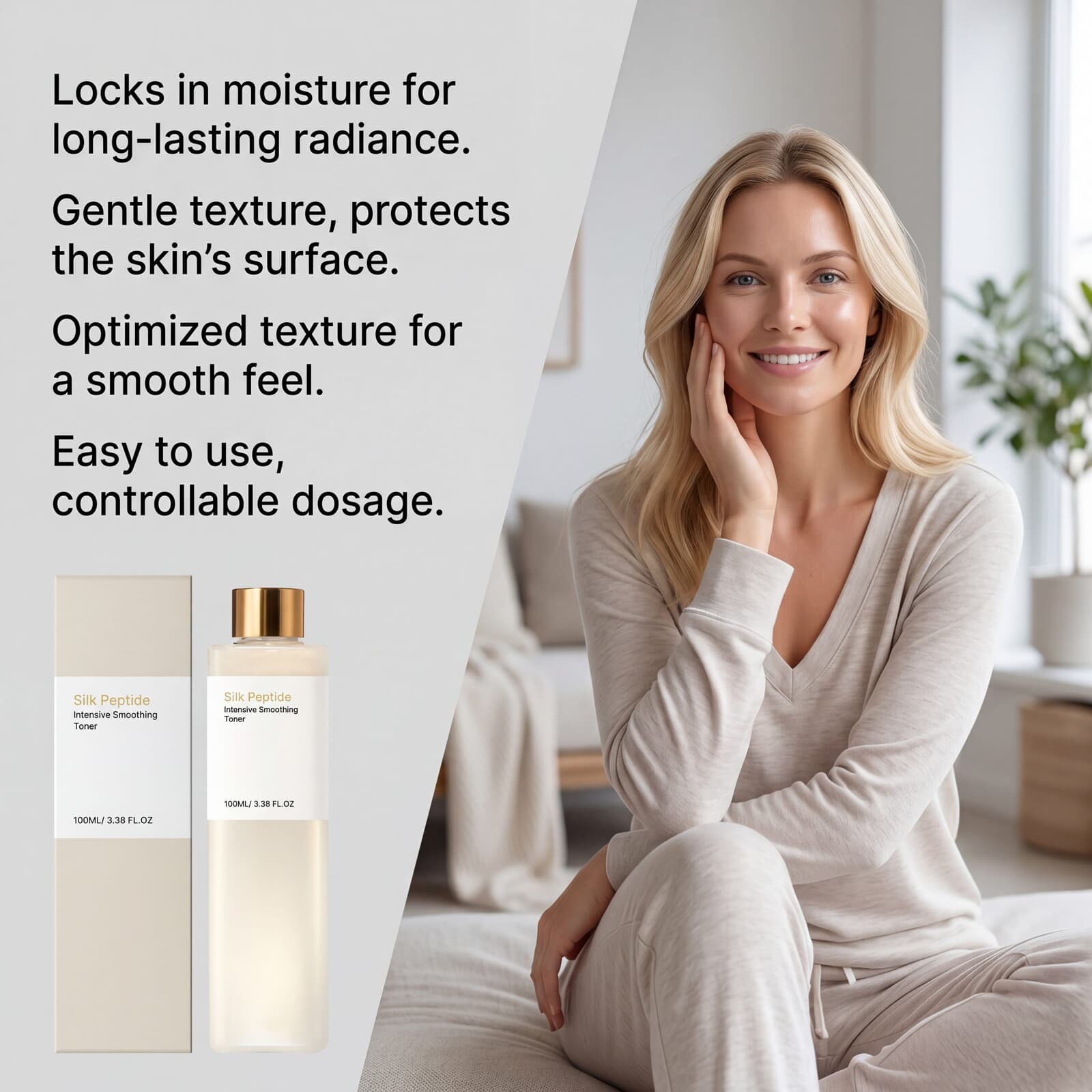Smooth Toner Daily Hydrating Moisturizing Nourishing Refreshing Non Sticky Fast Absorbing Mild Care For Facial Skin