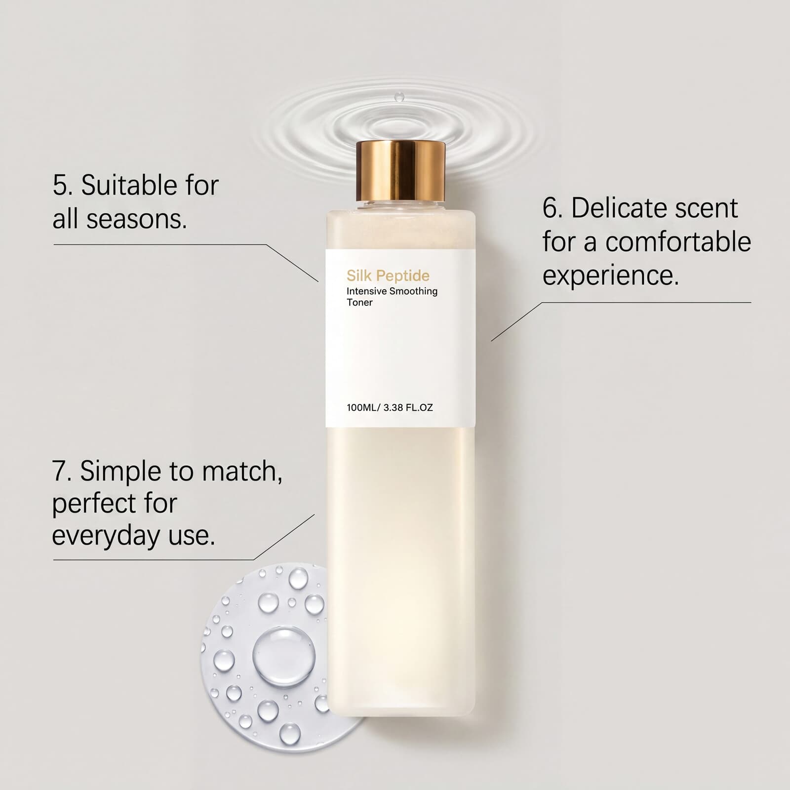 Smooth Toner Daily Hydrating Moisturizing Nourishing Refreshing Non Sticky Fast Absorbing Mild Care For Facial Skin