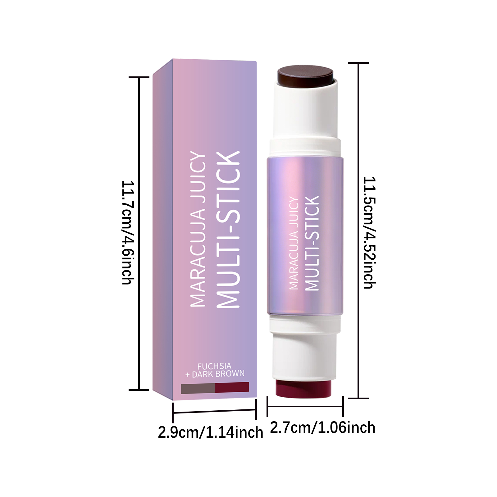Two In One Blush Contour Stick Double Head Rose Red Dark Brown Matte Lightweight Fit Longwear Natural Stereo Portable Facial Makeup