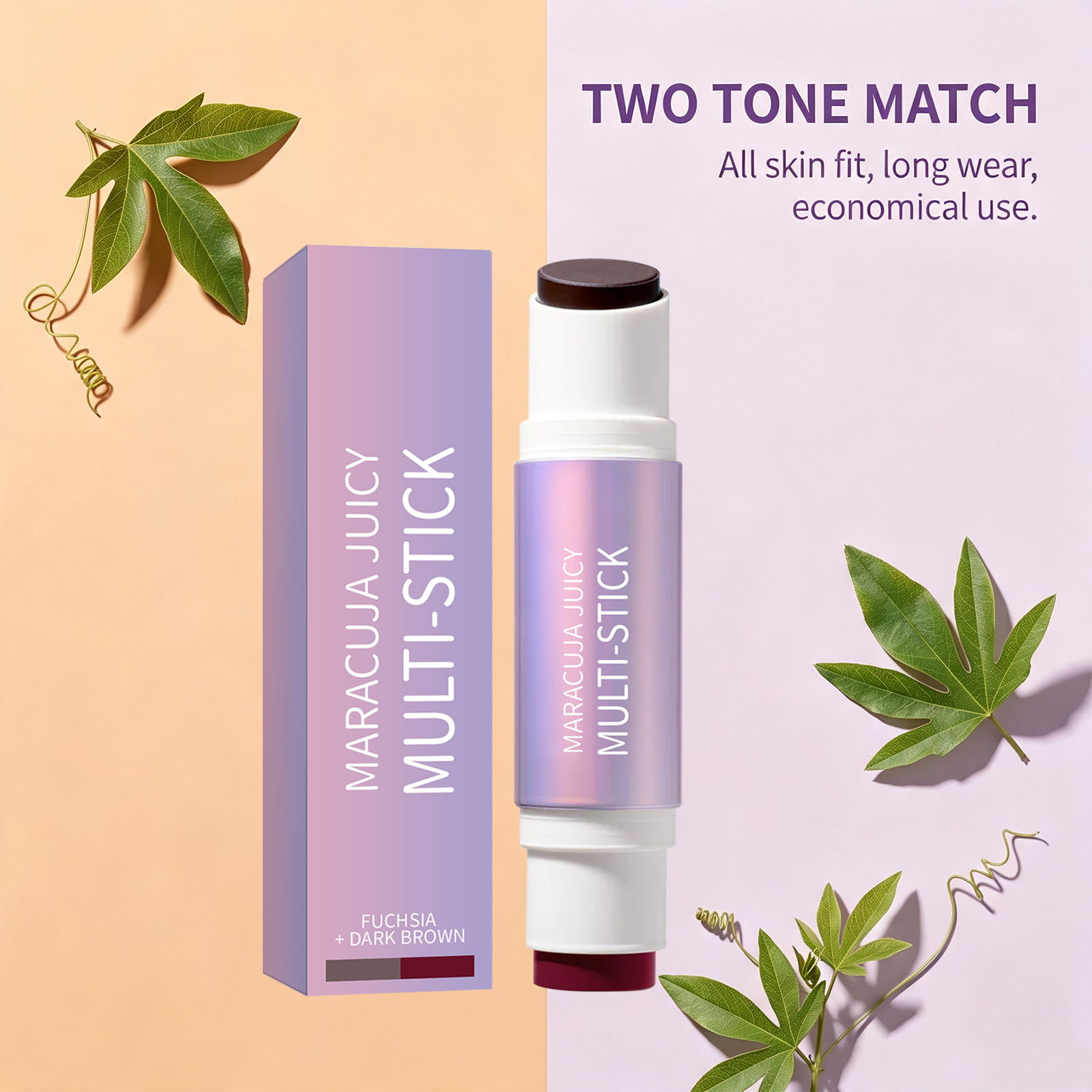 Two In One Blush Contour Stick Double Head Rose Red Dark Brown Matte Lightweight Fit Longwear Natural Stereo Portable Facial Makeup