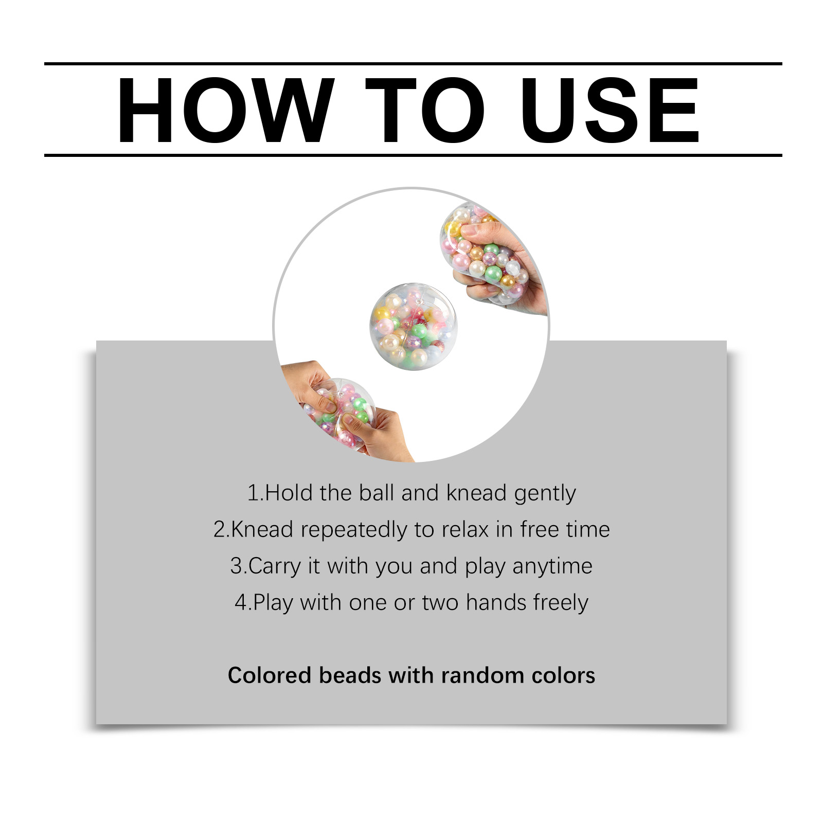 Bead Squeeze Toy Odor Free Stress Relief Hand Feeling Practice Vent Plaything Leisure Decompress Daily Entertainment Good Item
