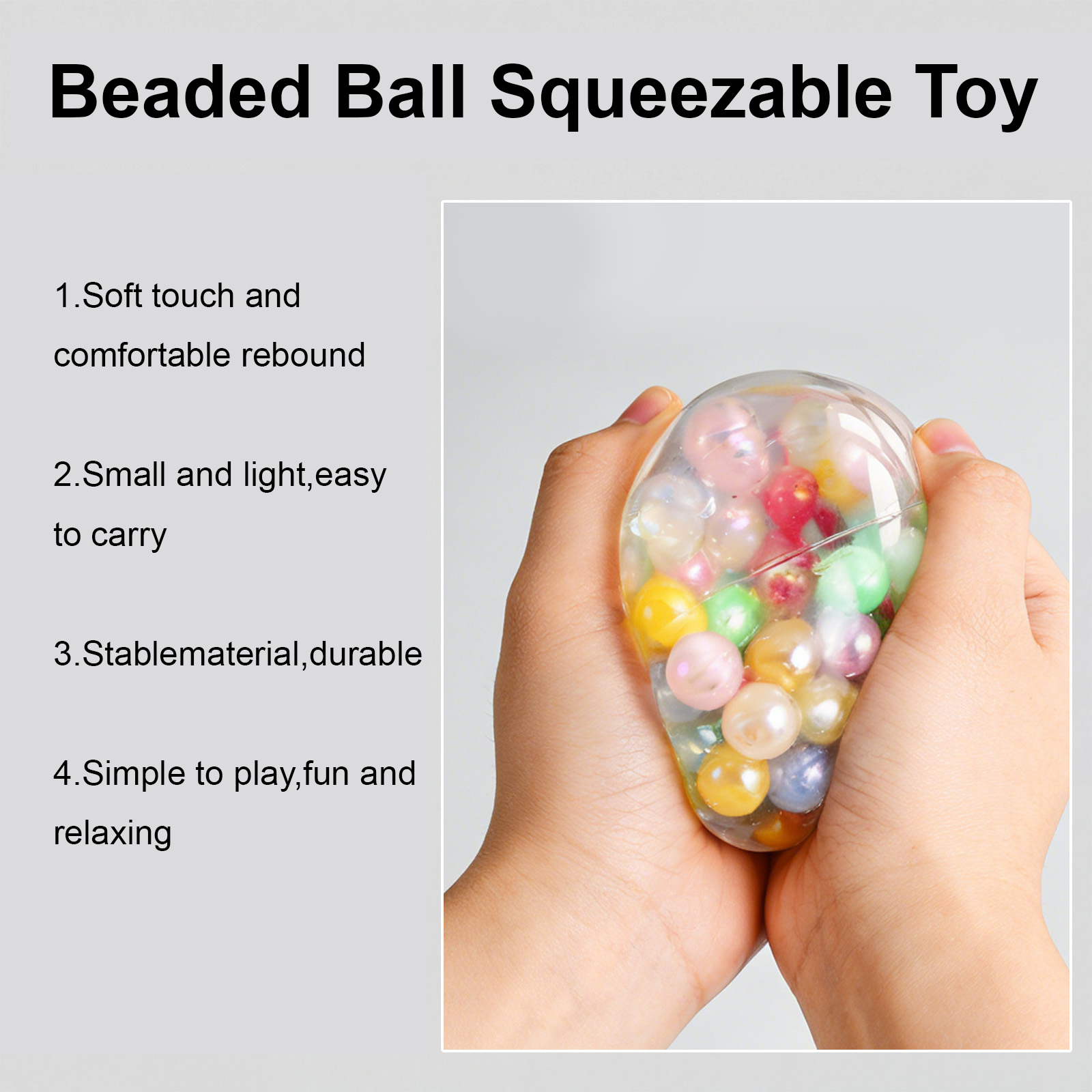 Bead Squeeze Toy Odor Free Stress Relief Hand Feeling Practice Vent Plaything Leisure Decompress Daily Entertainment Good Item