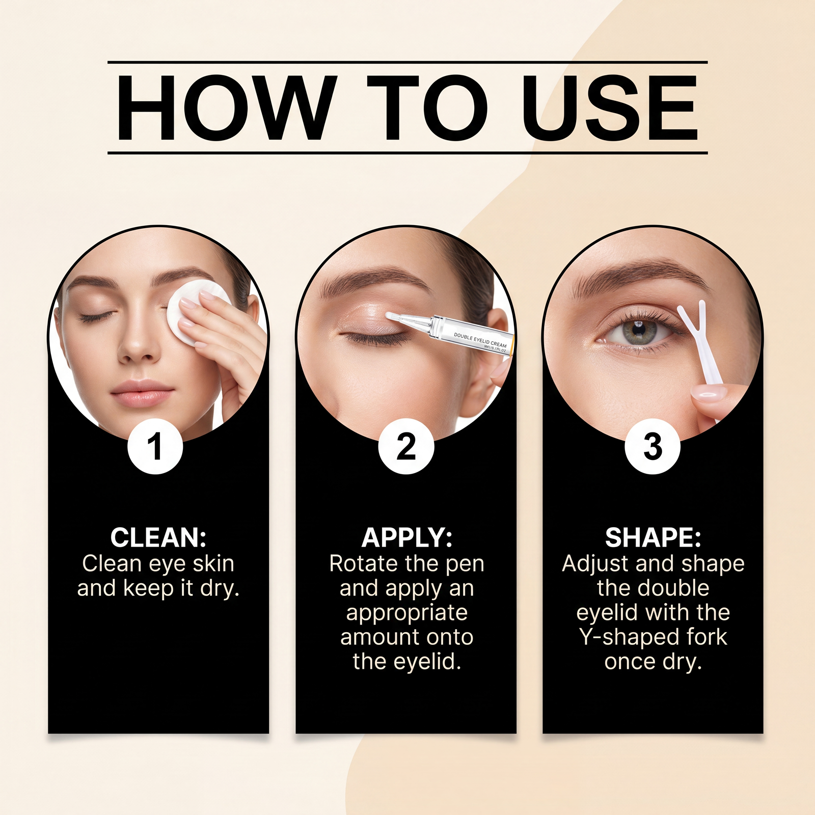Double Eyelid Care Cream Modify Eye Shape Outline Invisible Traceless Natural Beautiful Makeup Effect Easy To Use Daily Convenient Eye Cosmetic