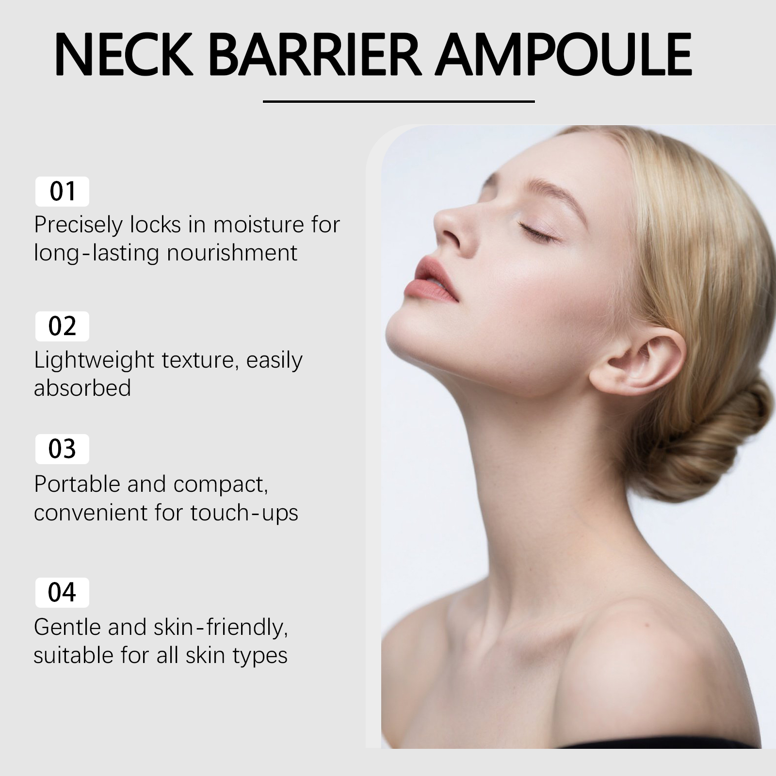 Neck Moisturizing Ampoule Mild Nourishing Soft Repair Daily Skin Contour Line Care For Cervical Area