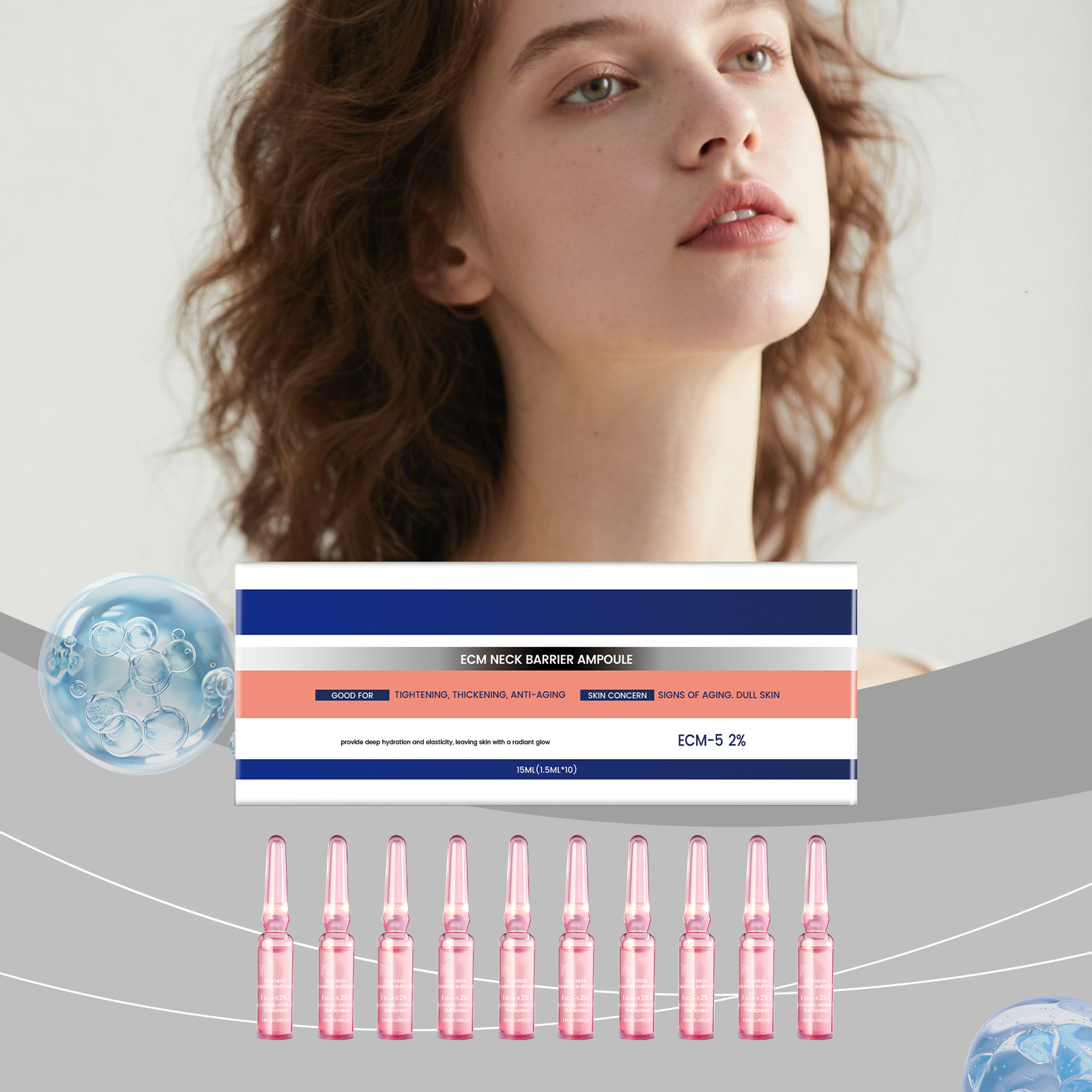 Neck Moisturizing Ampoule Mild Nourishing Soft Repair Daily Skin Contour Line Care For Cervical Area
