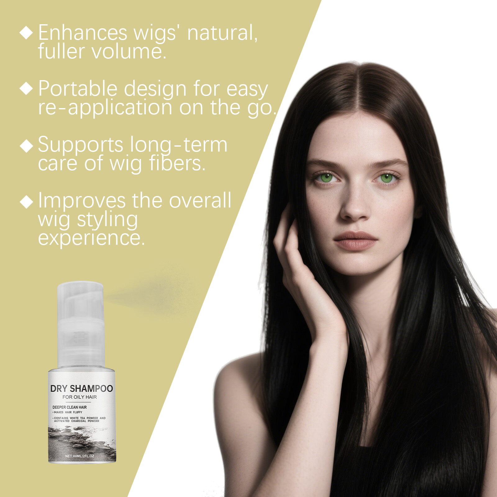 Fluffy Dry Shampoo Spray For Oil Hair Refreshing Portable Clean Natural Daily Scalp Hair Care