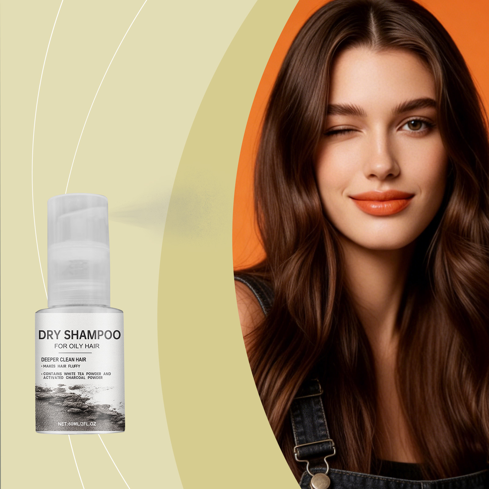 Fluffy Dry Shampoo Spray For Oil Hair Refreshing Portable Clean Natural Daily Scalp Hair Care