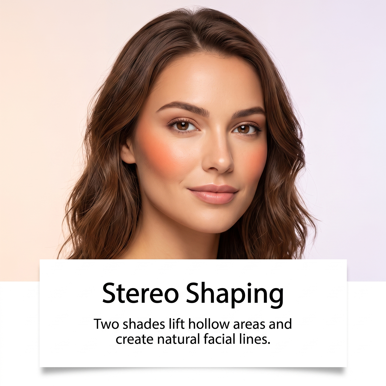 (Orange Red Dark Skin) Two In One Blush Contour Stick Double Head Rose Red Dark Brown Matte Lightweight Fit Longwear Natural Stereo Portable Facial Makeup