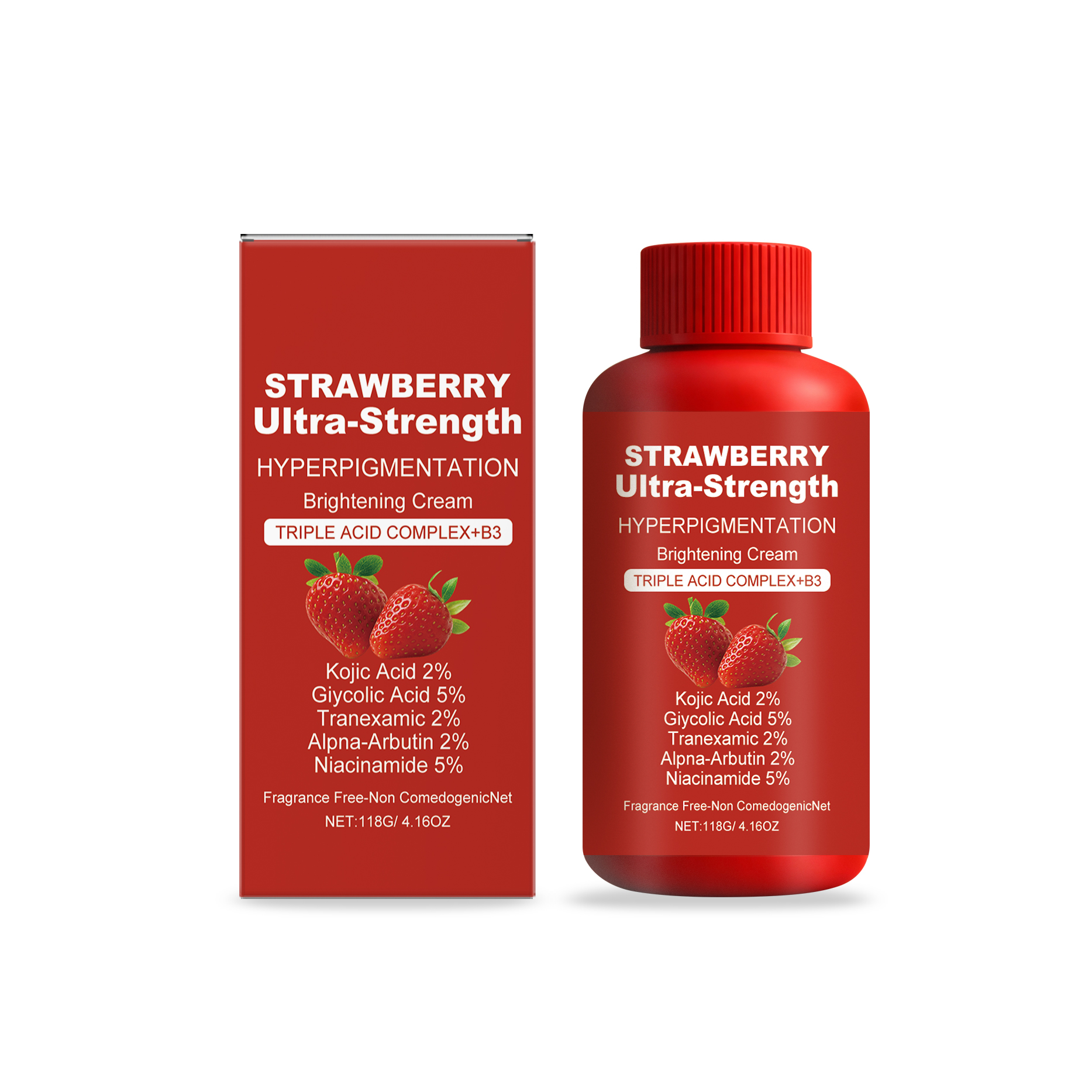 Strawberry Body Cream Soft Hydrating Bright Smooth Delicate Refreshing Comfort Daily Skin Care Lotion