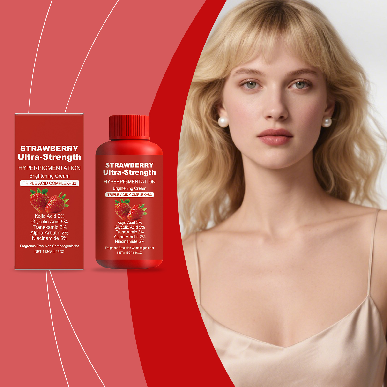 Strawberry Body Cream Soft Hydrating Bright Smooth Delicate Refreshing Comfort Daily Skin Care Lotion