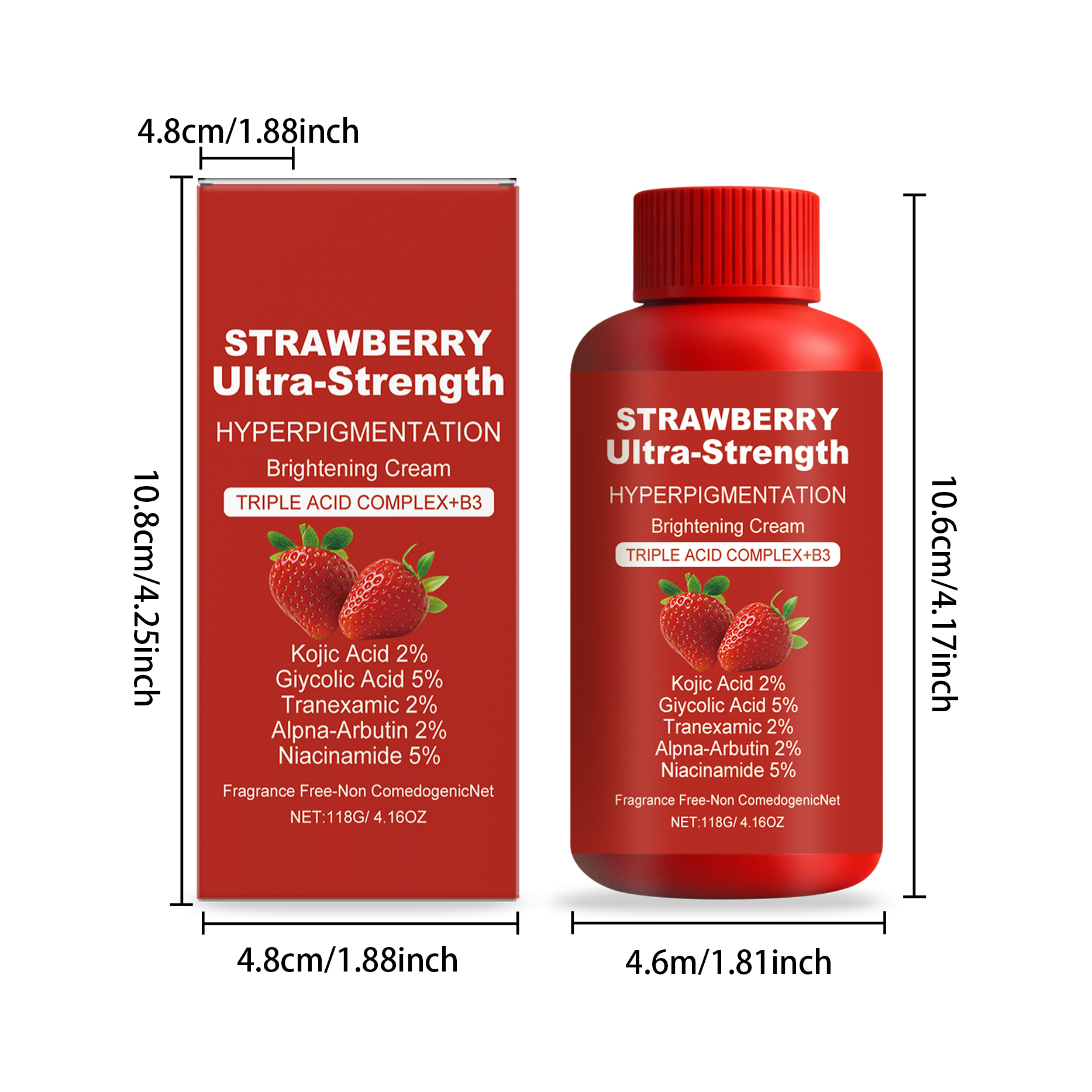 Strawberry Body Cream Soft Hydrating Bright Smooth Delicate Refreshing Comfort Daily Skin Care Lotion
